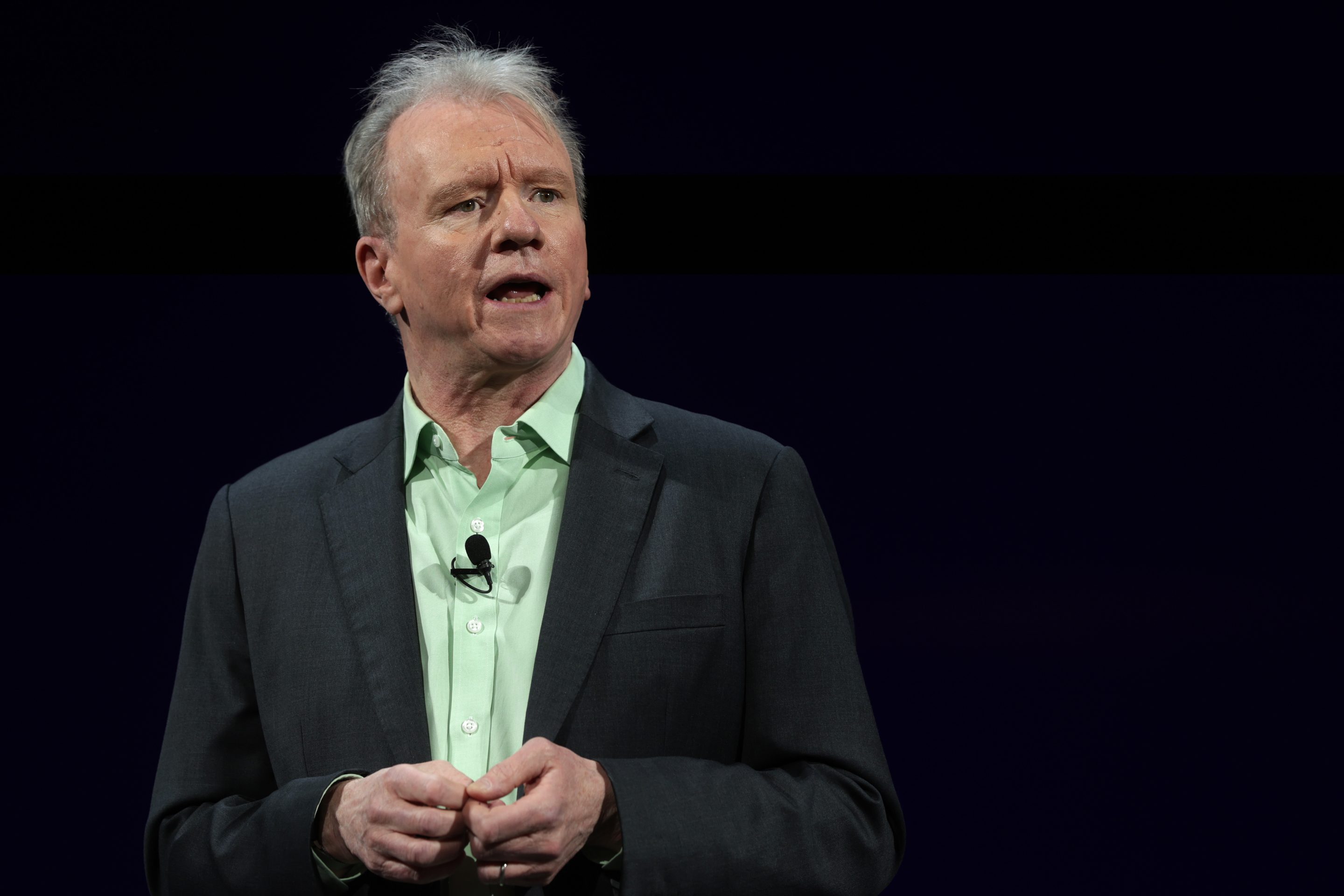 President and CEO of Sony’s PlayStation division Jim Ryan speaks during a Sony media event