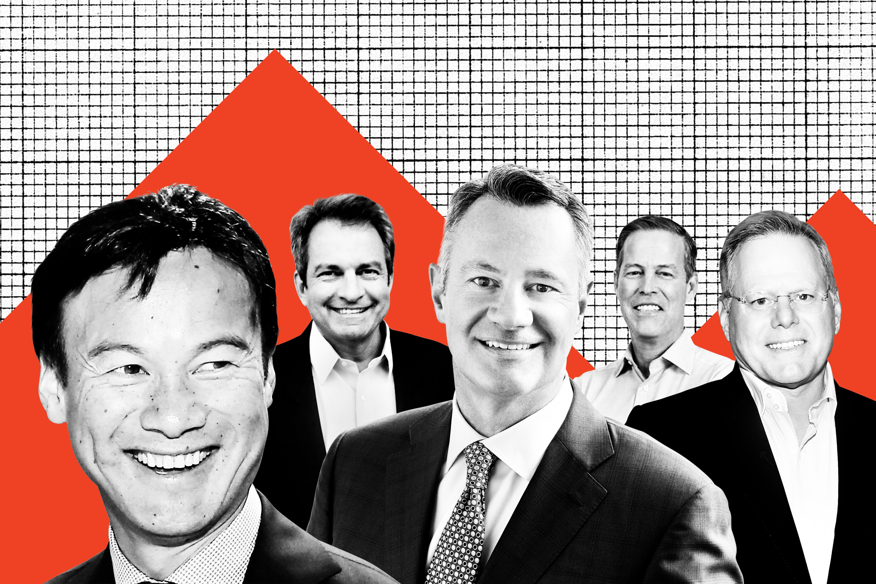 Dexter Goei, Michel Vounatso, Richard Kramer, Gary Norcross and David Zaslav.