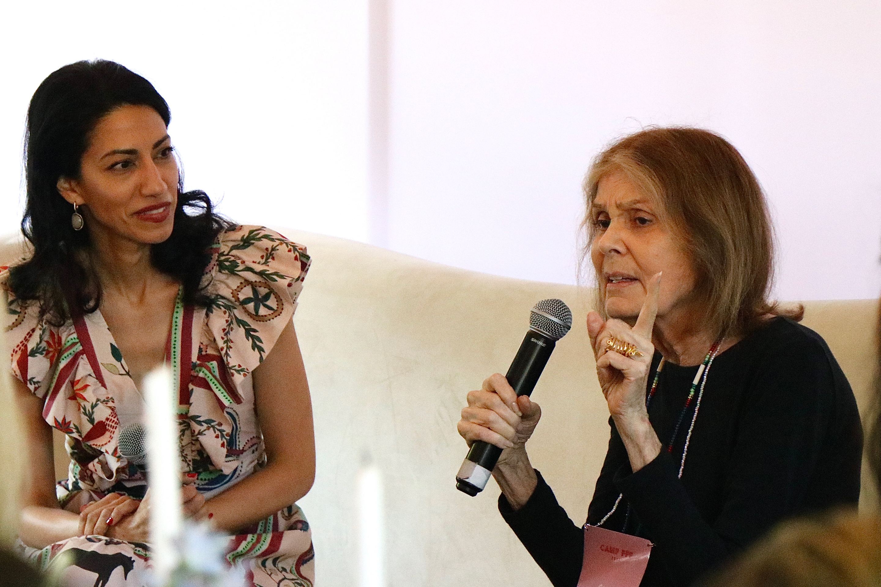 Gloria Steinem, in conversation with Huma Abedin at Camp Female Founders Fund in Water Mill, N.Y. 