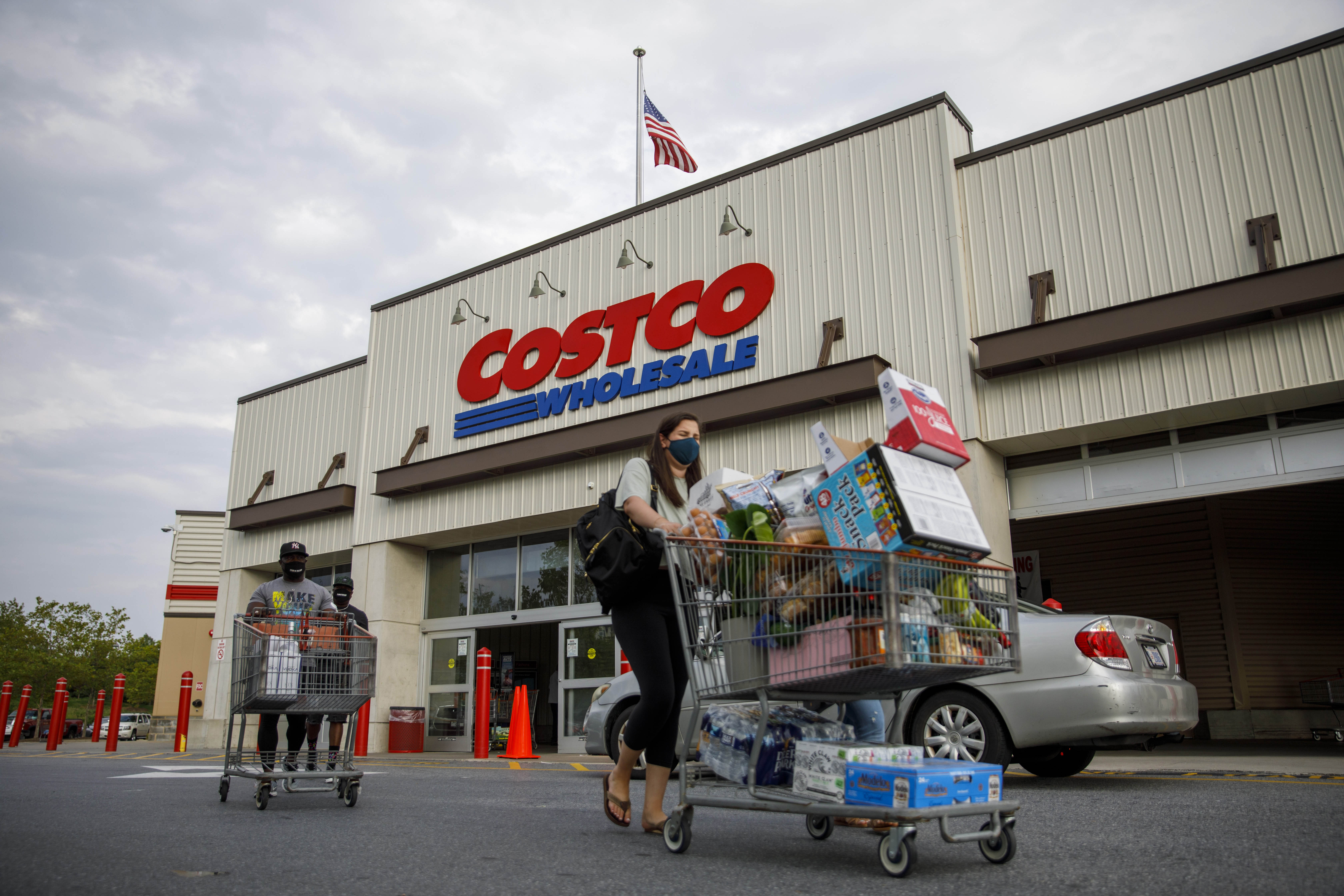 A shopper in front of a Costco