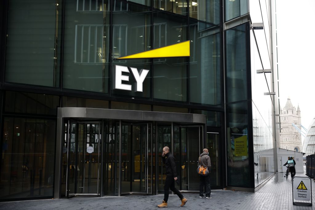 An EY office in London in 2020.