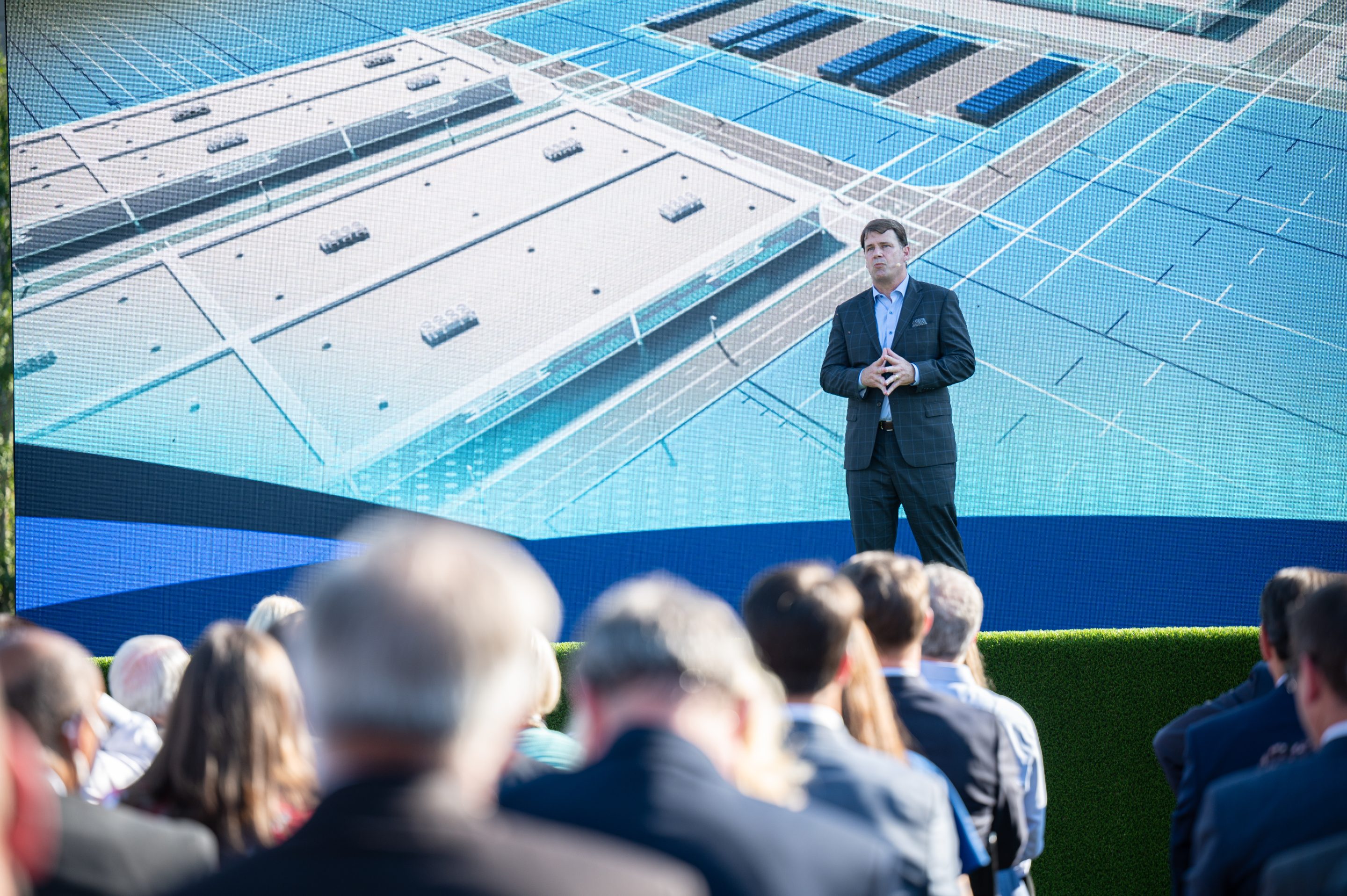 Ford Motor Co. President and CEO James Farley speaks during a Ford announcement Sept. 28 of its new Battery Park in central Kentucky.