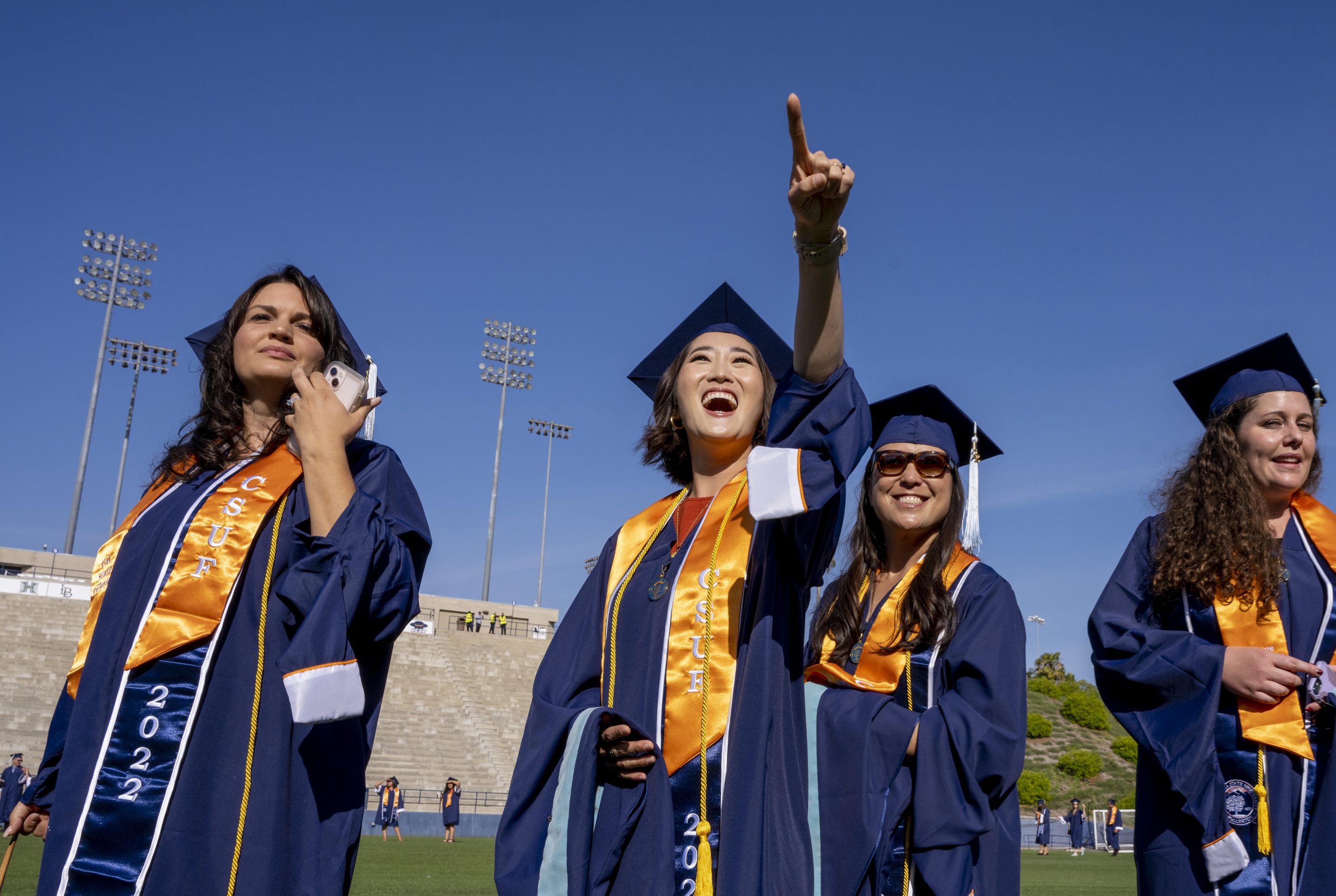 Recent graduates at Cal State Fullerton’s College of Education ceremony in May 2022. 