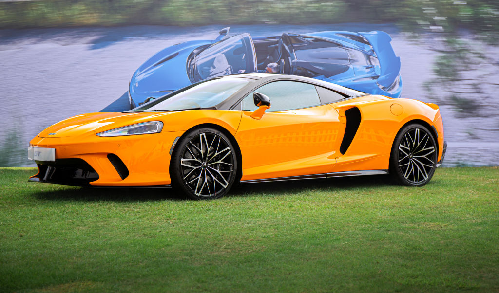 The McLaren GT at Salon Privé, held at Blenheim Palace in Woodstock, Oxfordshire, England.