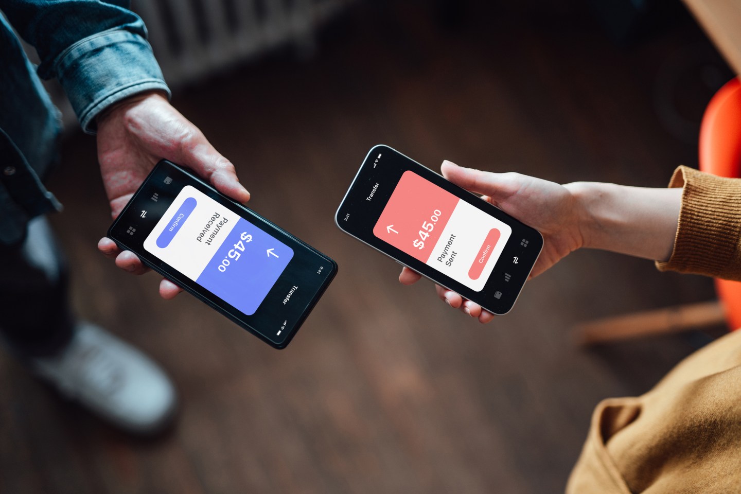 phones transferring currency