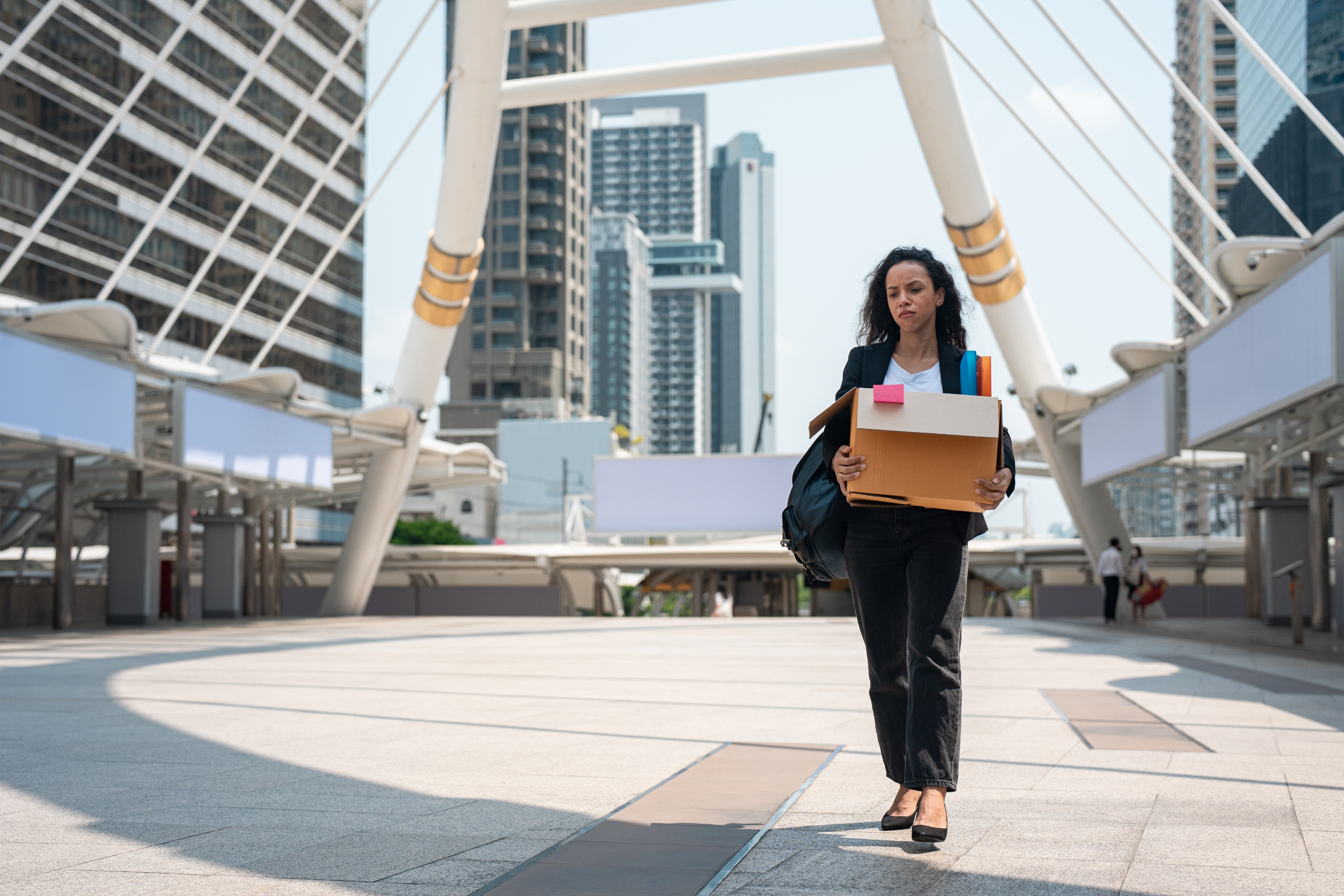 Businesswoman with belongings