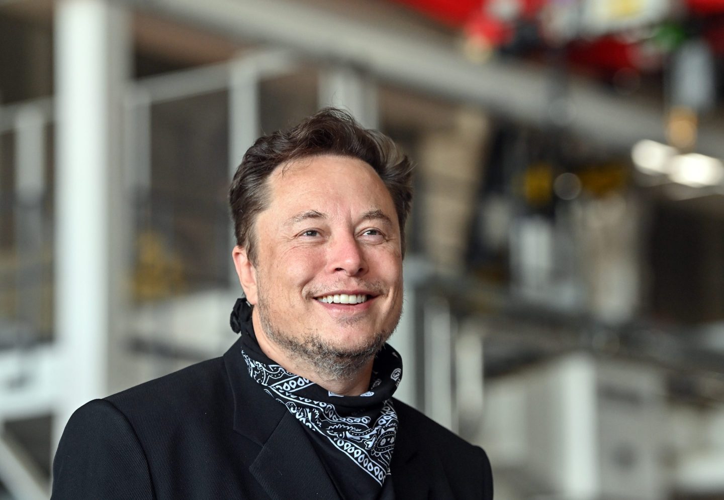 Tesla CEO Elon Musk at the Berlin Gigafactory in August 2021