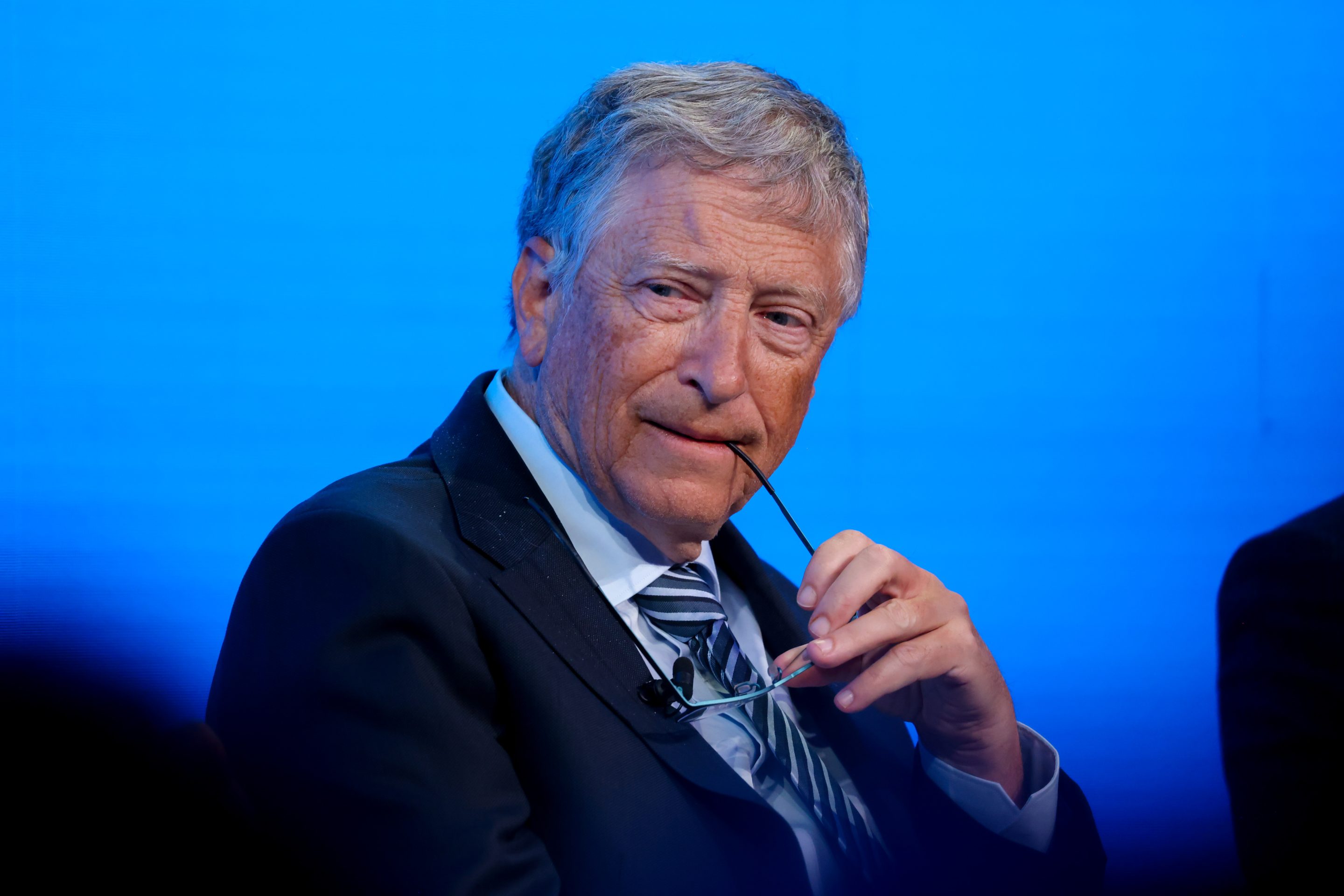 Bill Gates at a World Economic Forum panel event in Davos