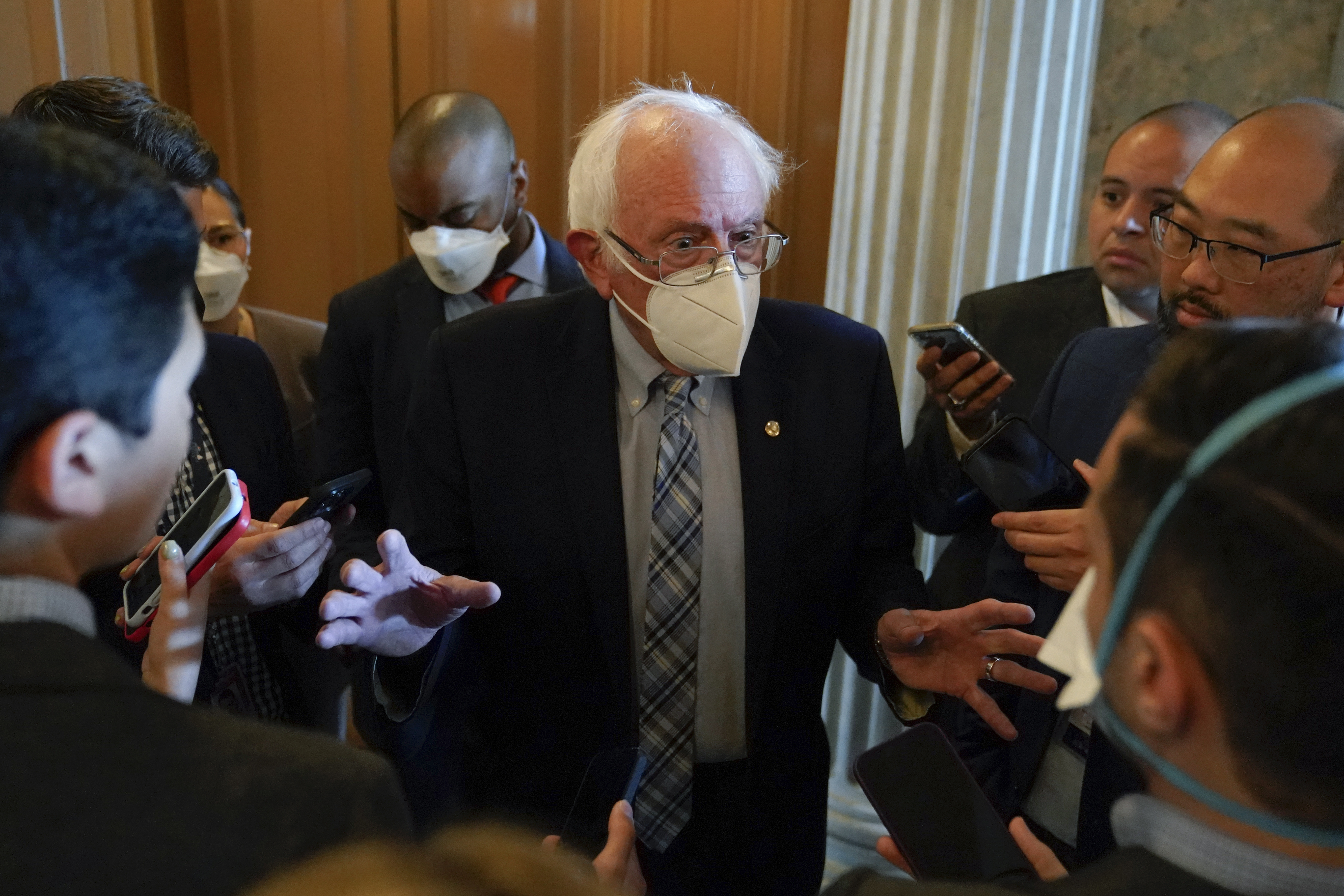 Sen. Bernie Sanders, I-Vt., speaks with reporters on Capitol Hill in Washington, D.C., on Aug. 6.