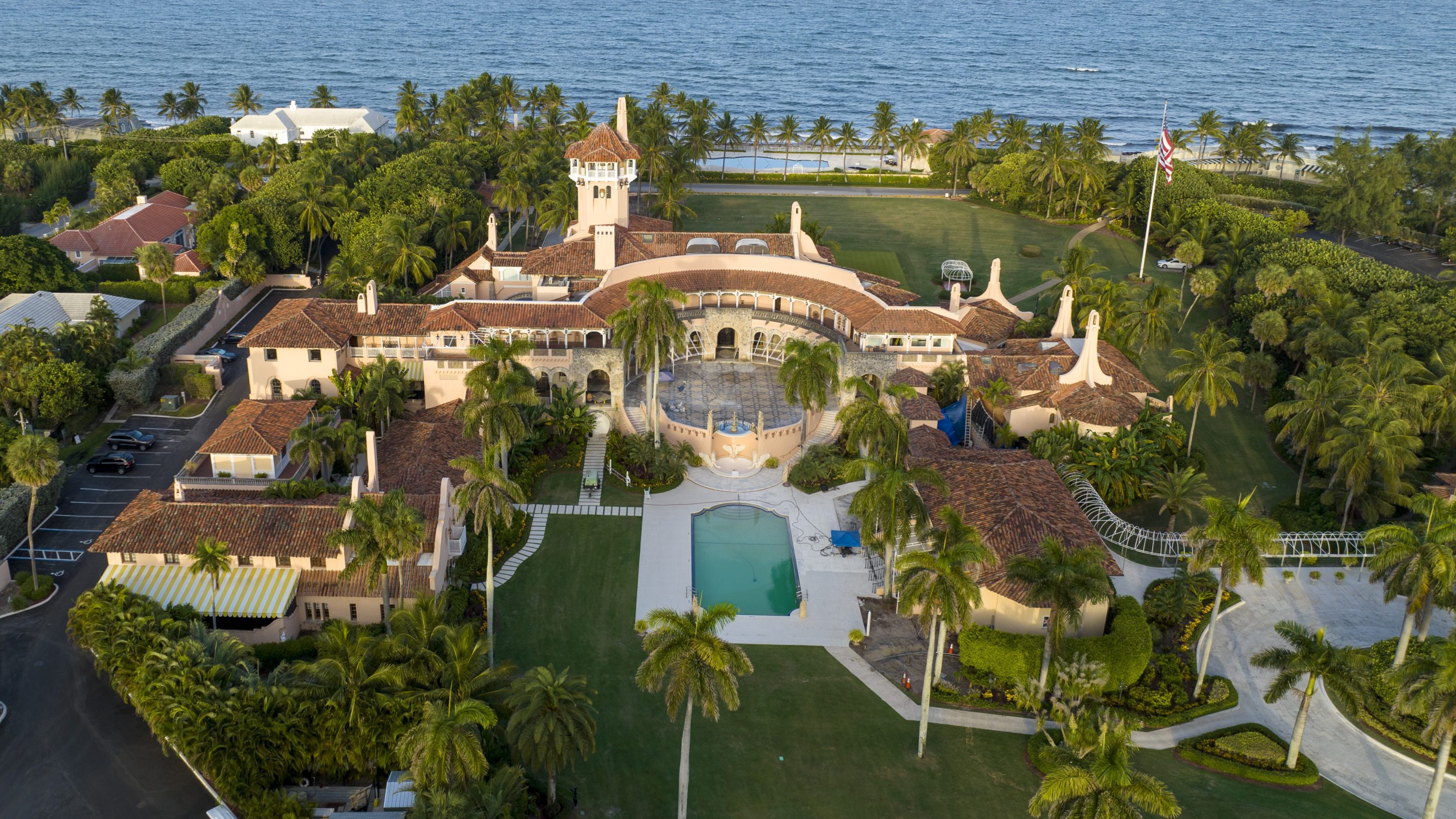 An aerial view of former President Donald Trump's Mar-a-Lago estate is seen Aug. 10 in Palm Beach, Fla.