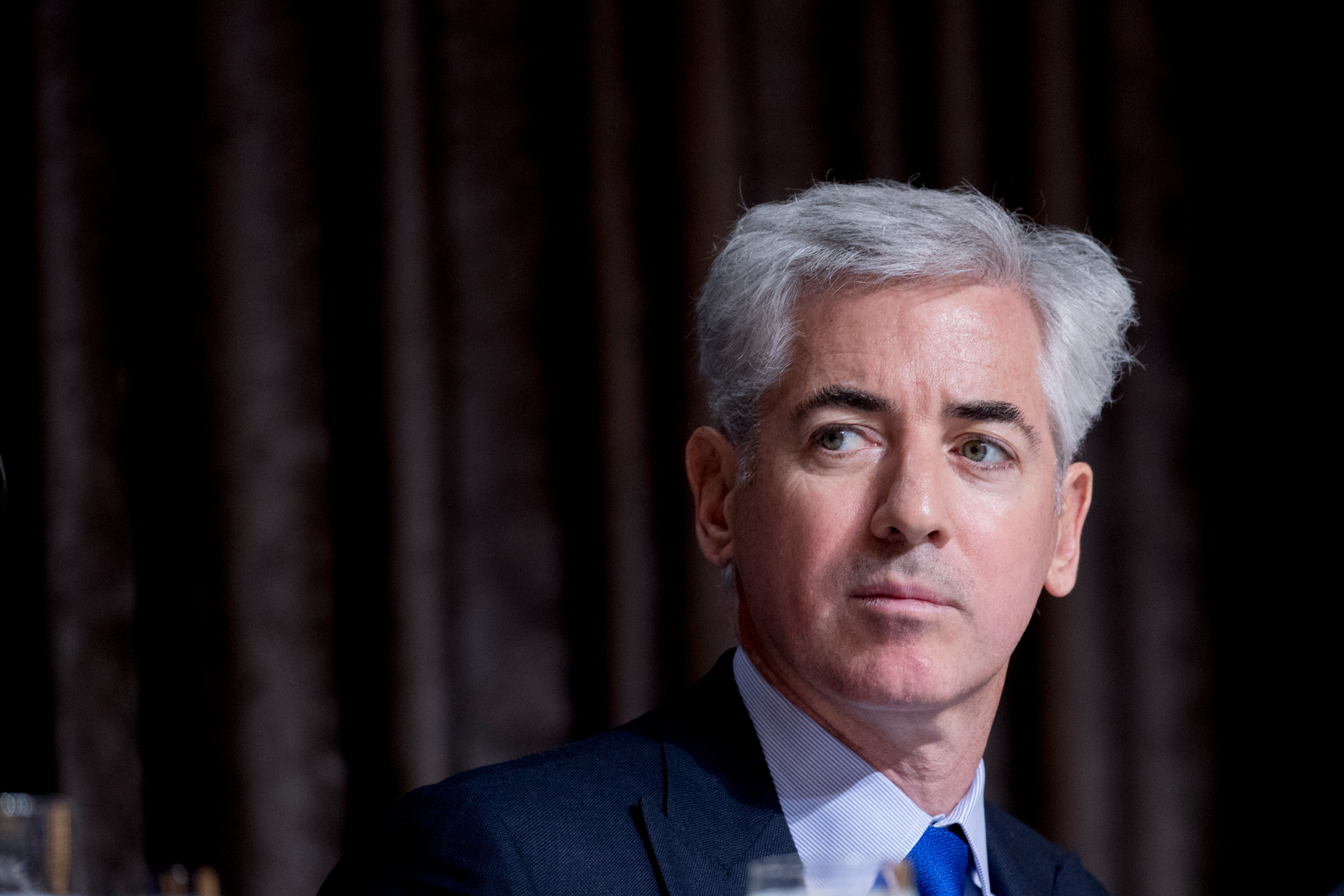 FILE - In this Nov. 12, 2019 file photo, billionaire investor William Ackman appears for a speech at the Economic Club of New York at the New York Hilton Midtown in New York. Ackman is walking away from a deal announced last month in which he would take a 10% stake in Universal Music Group through a special-purpose acquisition company. In a letter Monday, July 19 to shareholders of his investment fund, Pershing Square, Ackman cited questions from the Securities and Exchange Commission about whether the structure of the SPAC qualified under the rules of the New York Stock Exchange.