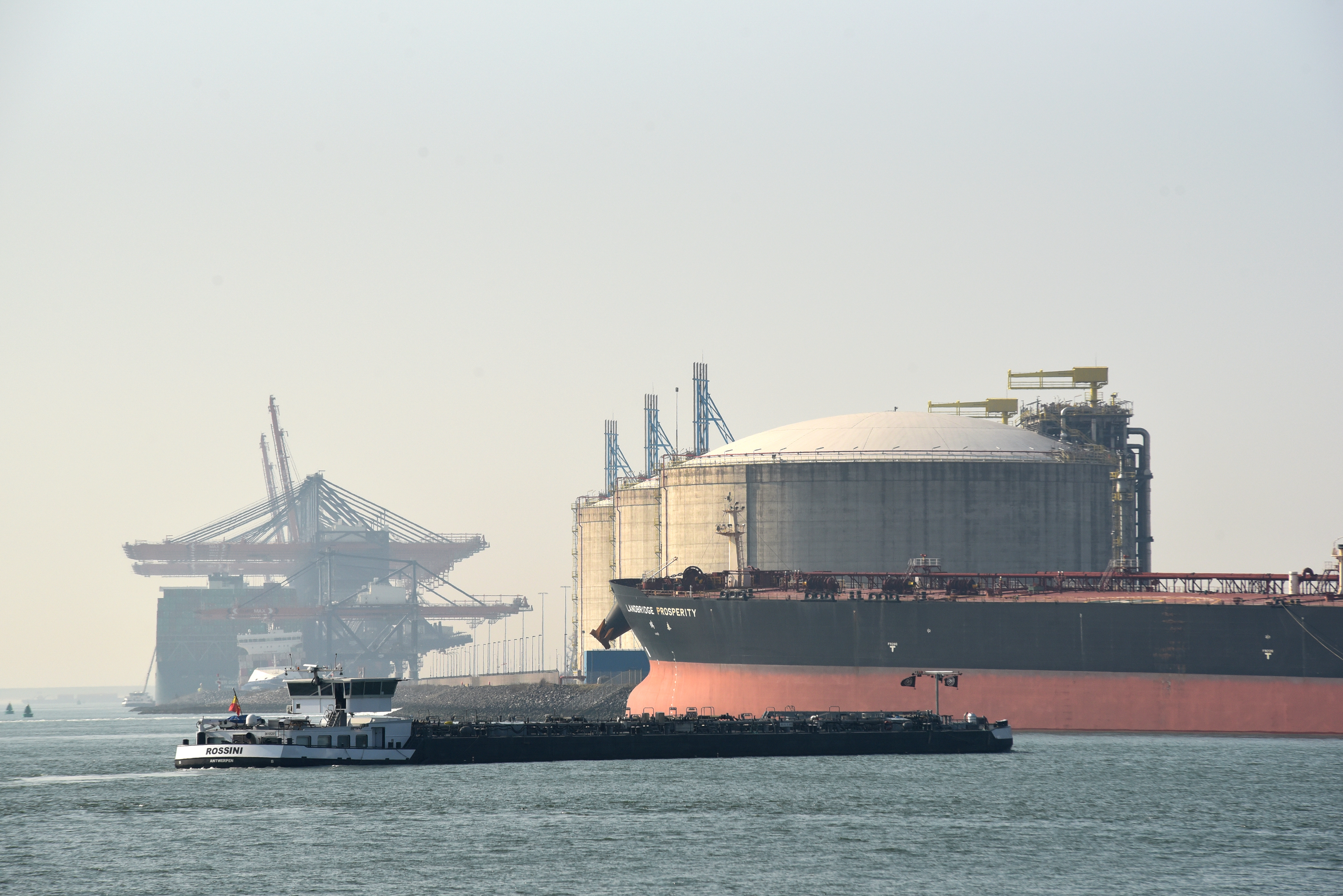 A liquefied natural gas terminal at the Port of Rotterdam. Europe remains reliant on Russian oil and gas—but starting in December, Russian crude deliveries will be banned from Europe’s seaports.
