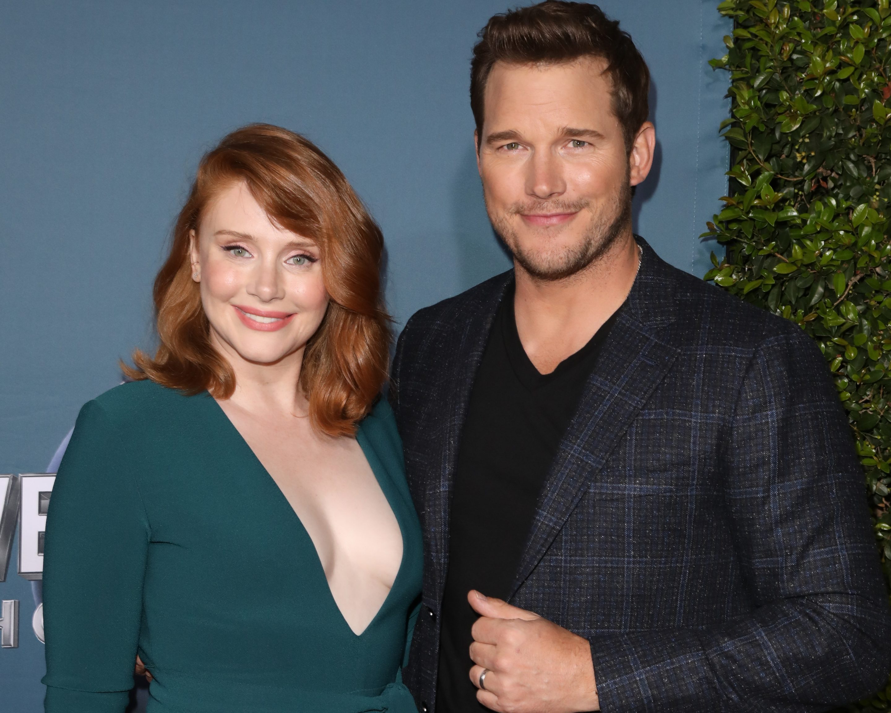 Bryce Dallas Howard (left), with Chris Pratt in 2019, has said she was paid “so much less” than her male costar for the movie “Jurassic World: Fallen Kingdom.”