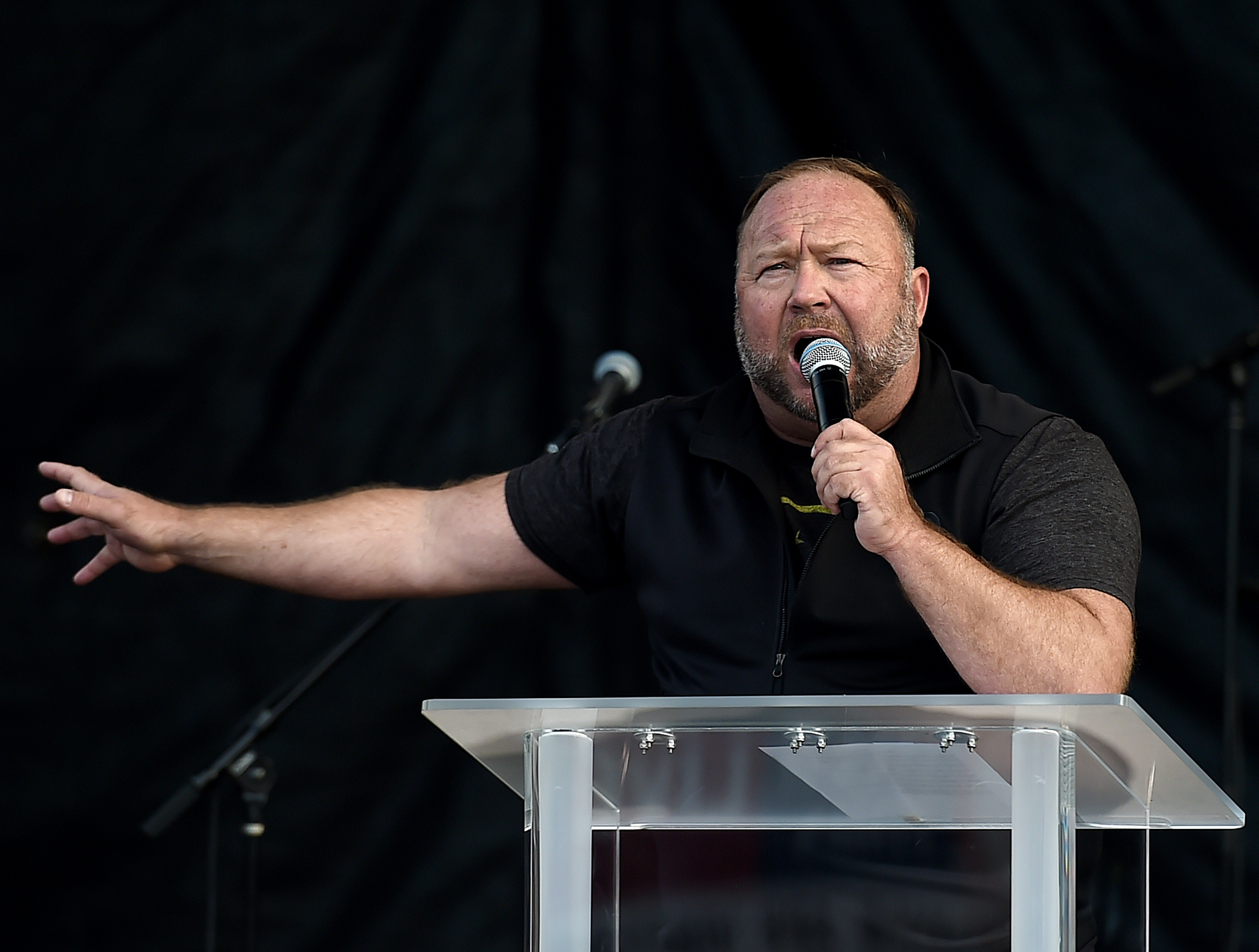 Far-right radio show Alex Jones.