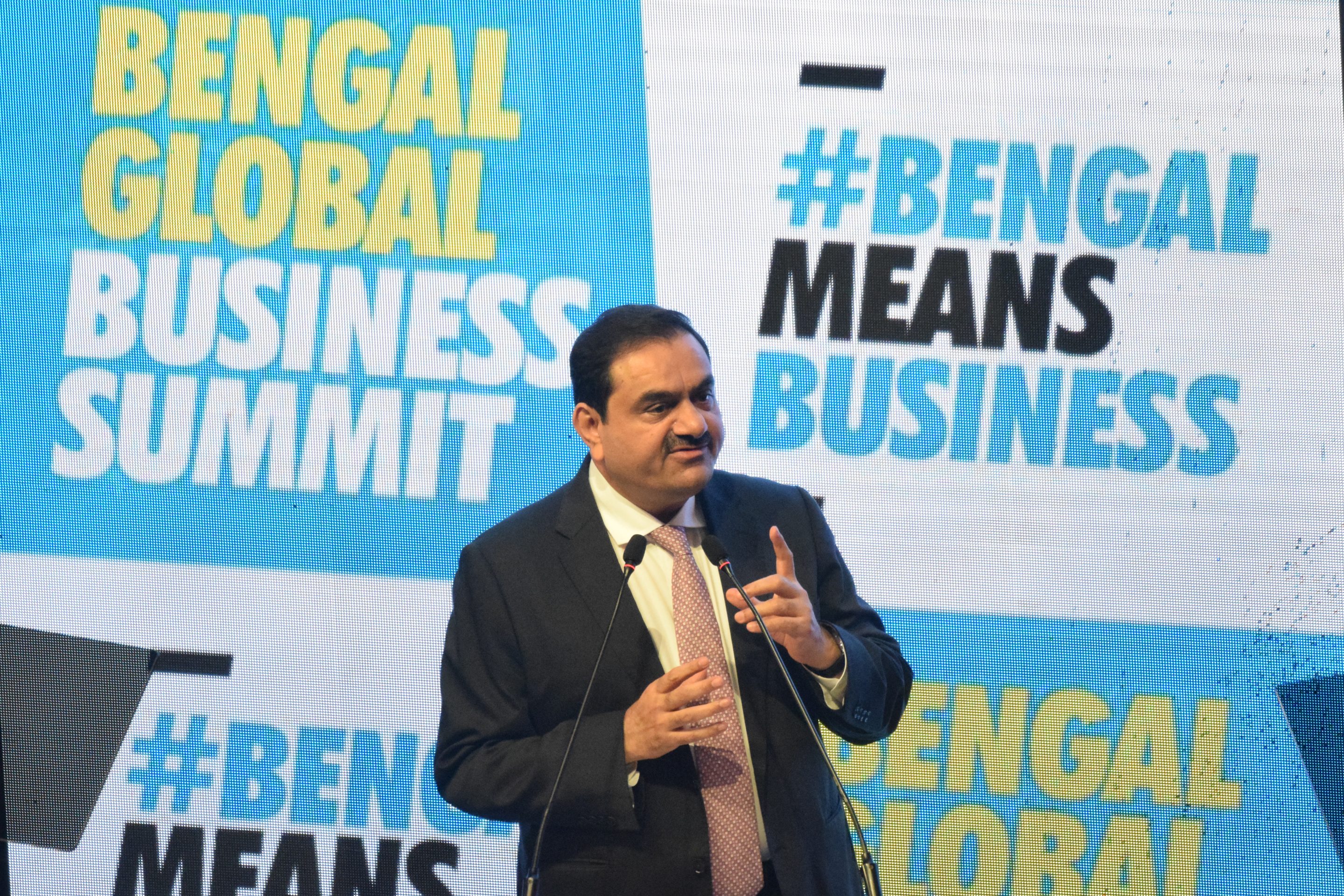 Adani Group chair Gautam Adani speaks during the 6th Bengal Global Business Summit in Kolkata, India, on April 20, 2022.