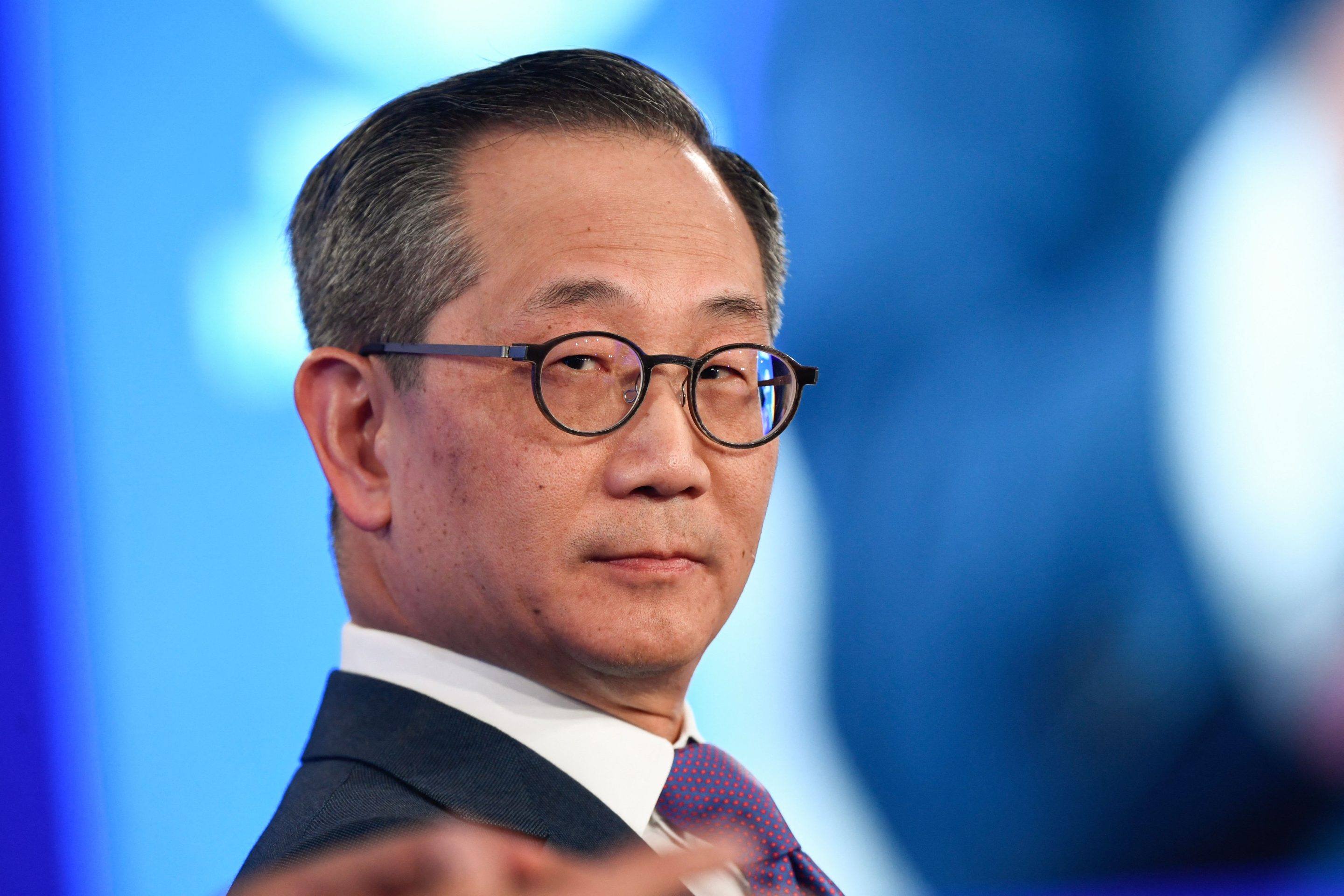 Kewsong Lee, CEO, Carlyle, listens during the Milken Institute Global Conference on May 2, 2022 in Beverly Hills, California. 