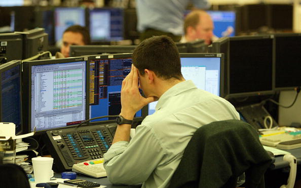 An analyst on the Goldman Sachs trading floor in London.