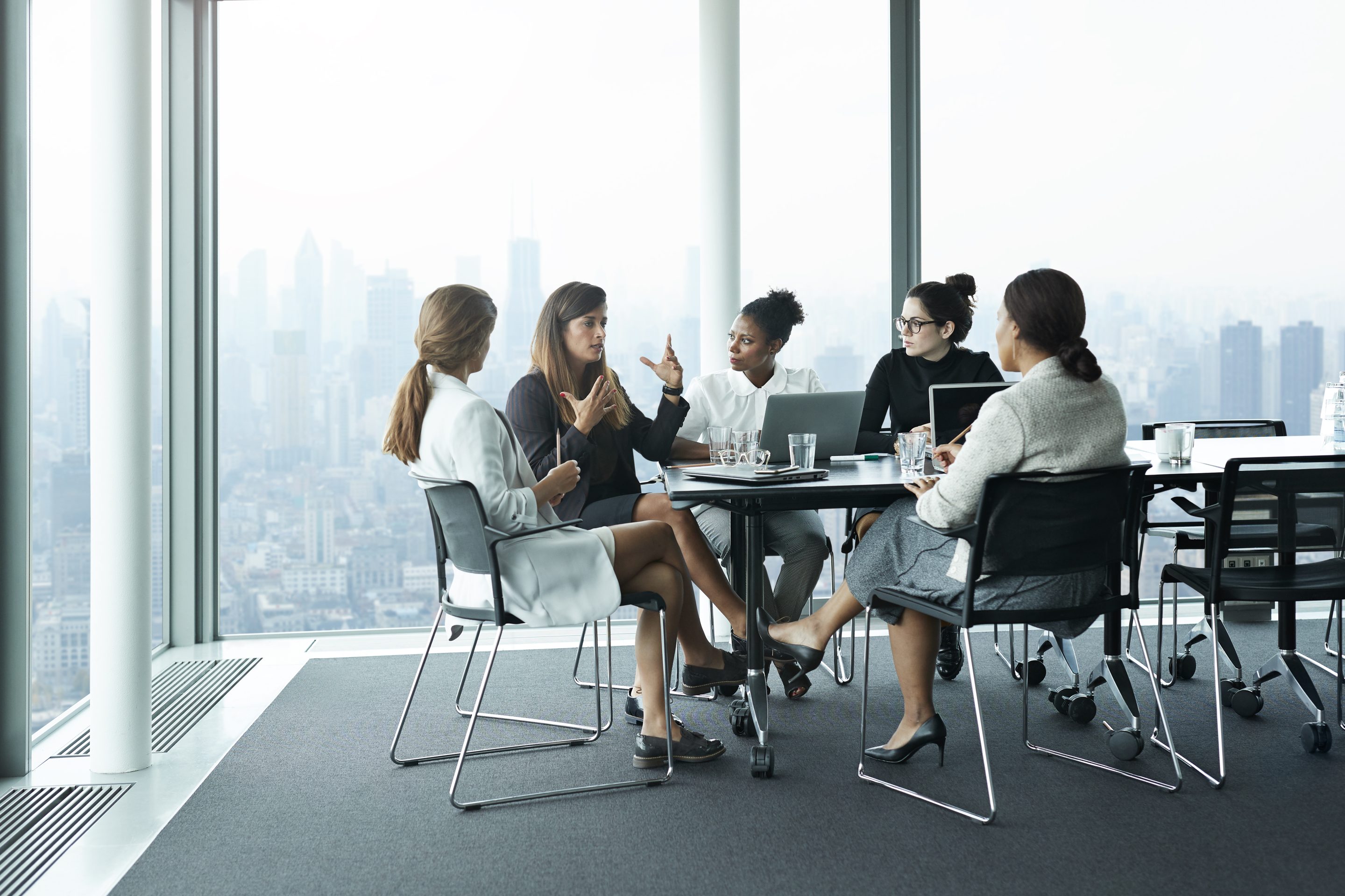 Women in conference room meeting