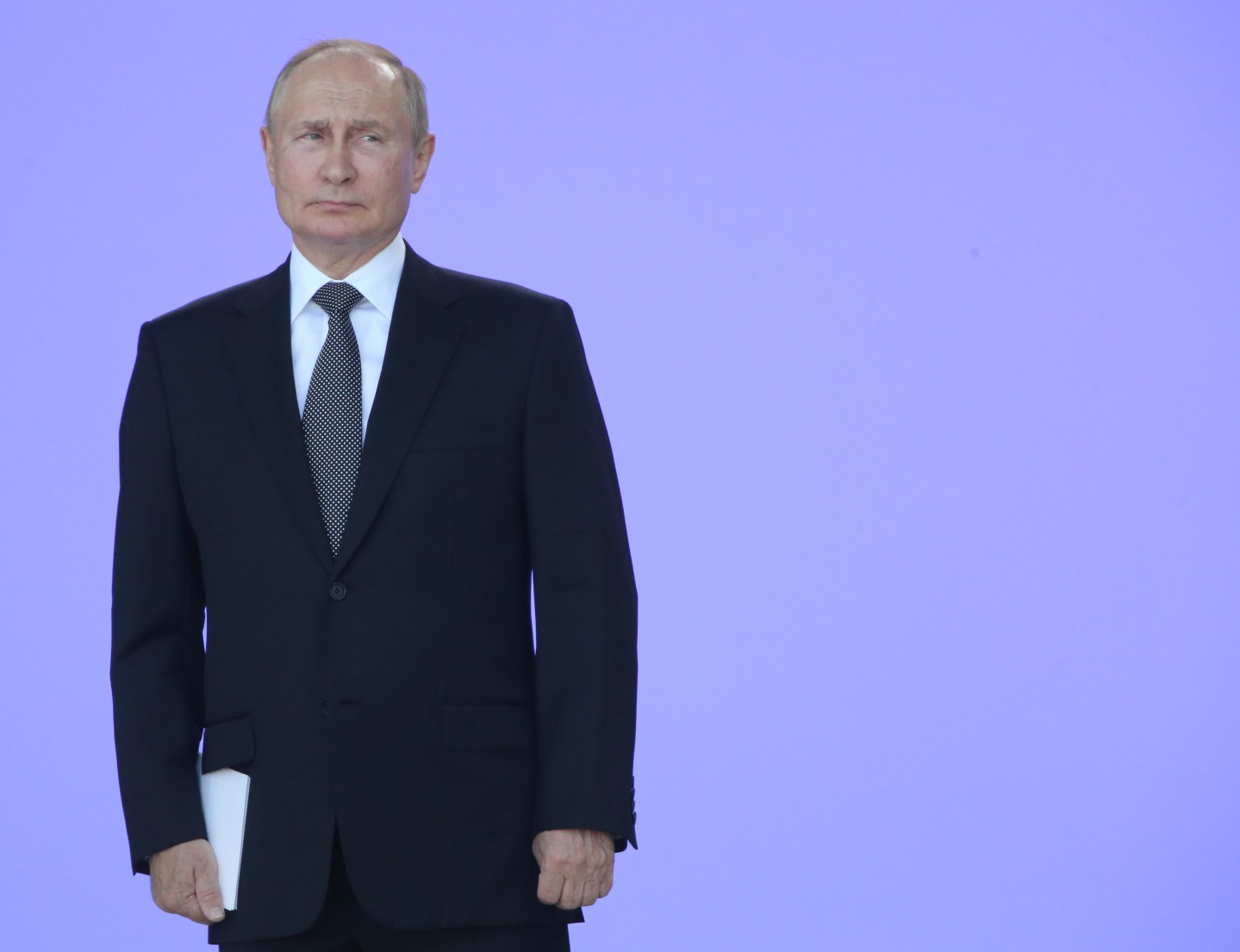 Russian President Vladimir Putin seen during the opening ceremony of the International Military Technical Forum 'Army 2022', on August,15, 2022