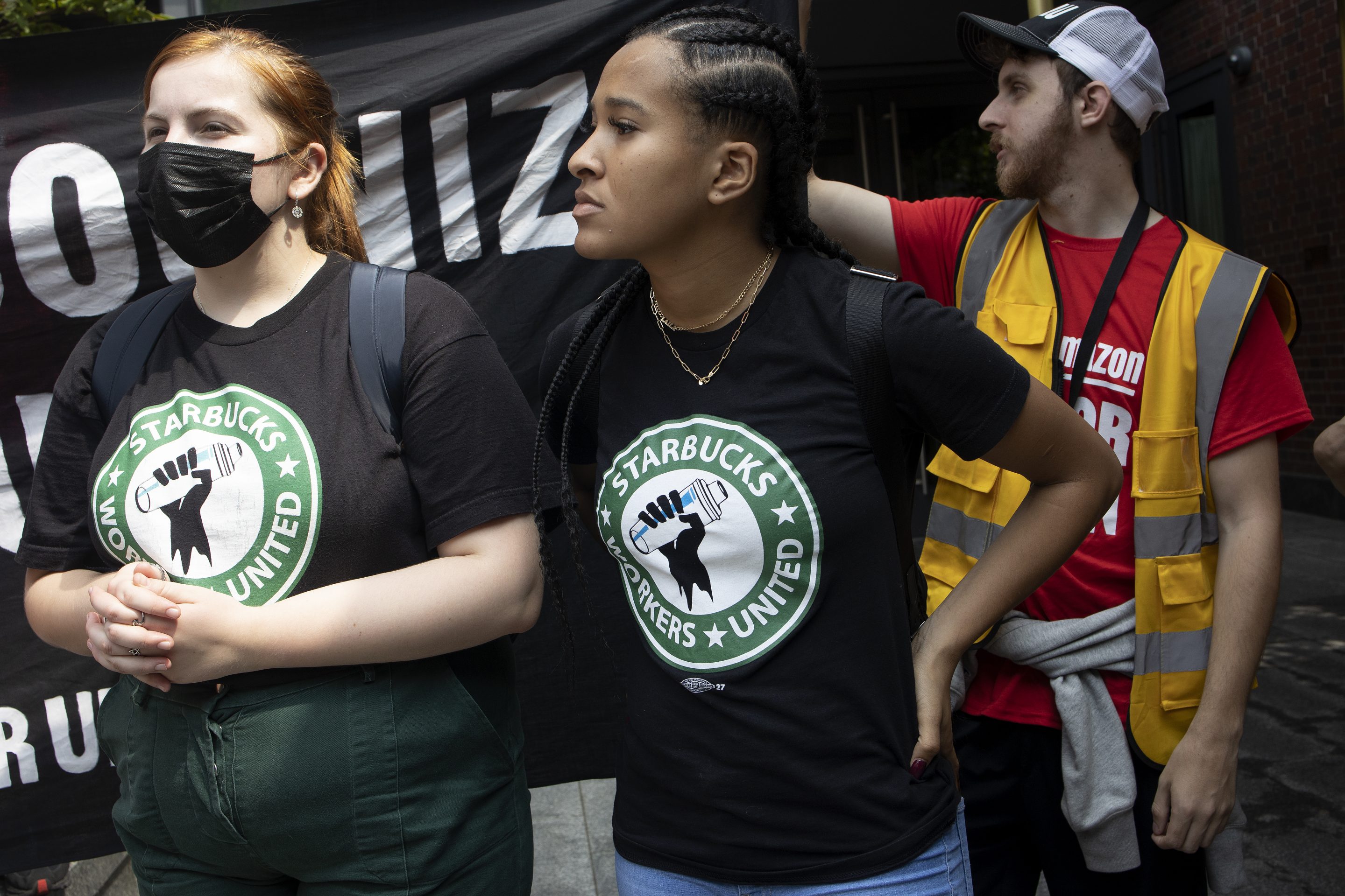 Starbucks union organizers in New York City on September 5th.