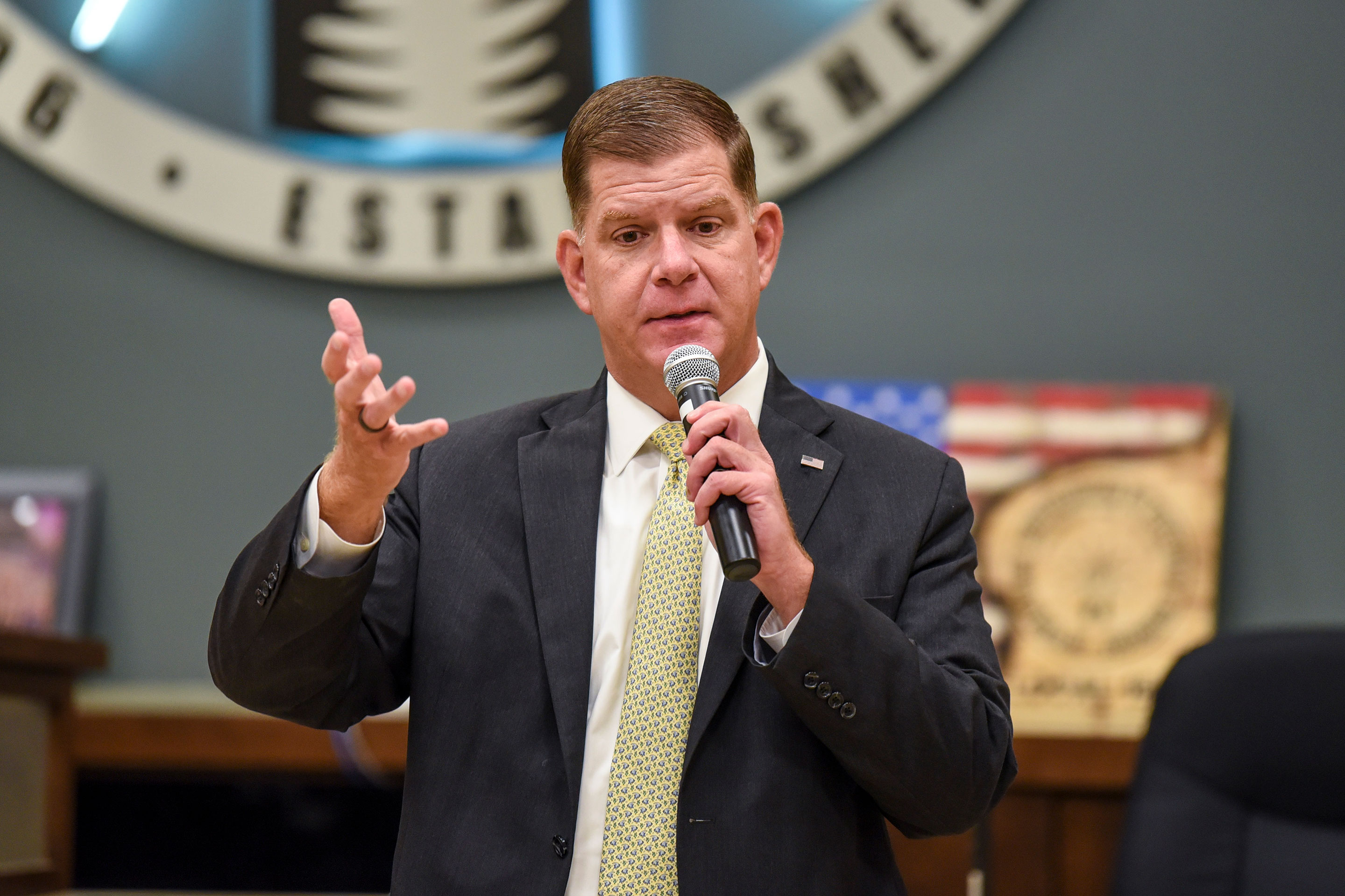 Labor Secretary Marty Walsh speaks.