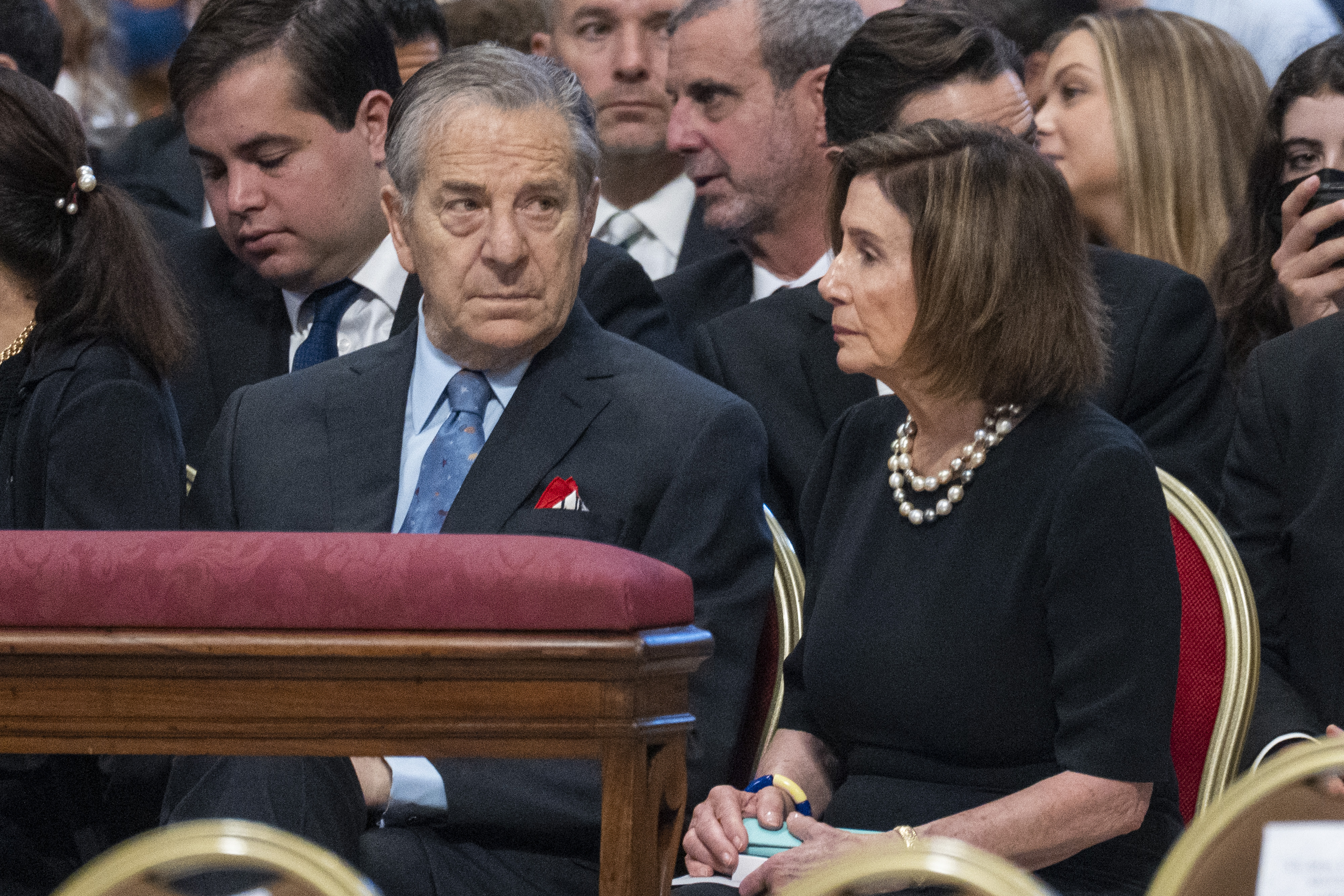 Paul Pelosi, left, with Nancy Pelosi