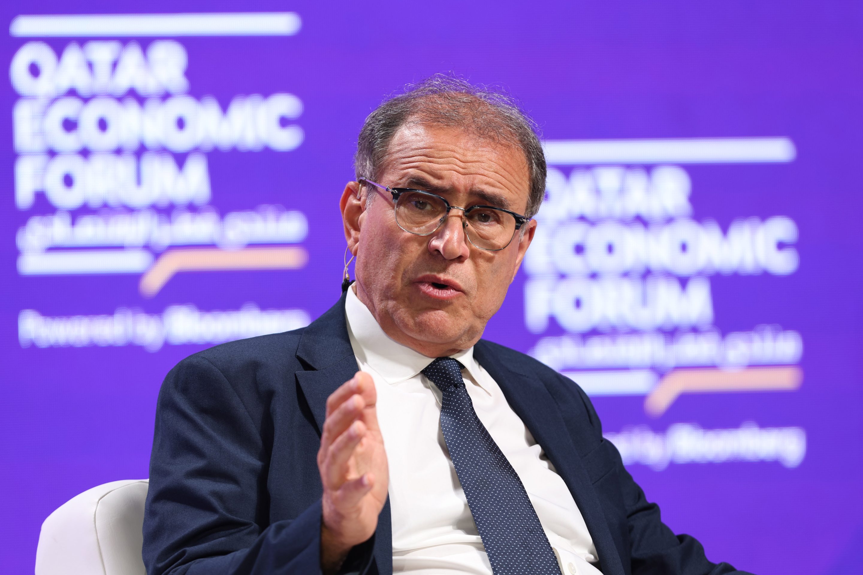 Nouriel Roubini, chief executive officer of Roubini Macro Associates Inc., speaks during a panel session at the Qatar Economic Forum in Doha, Qatar, on Tuesday, June 21, 2022.