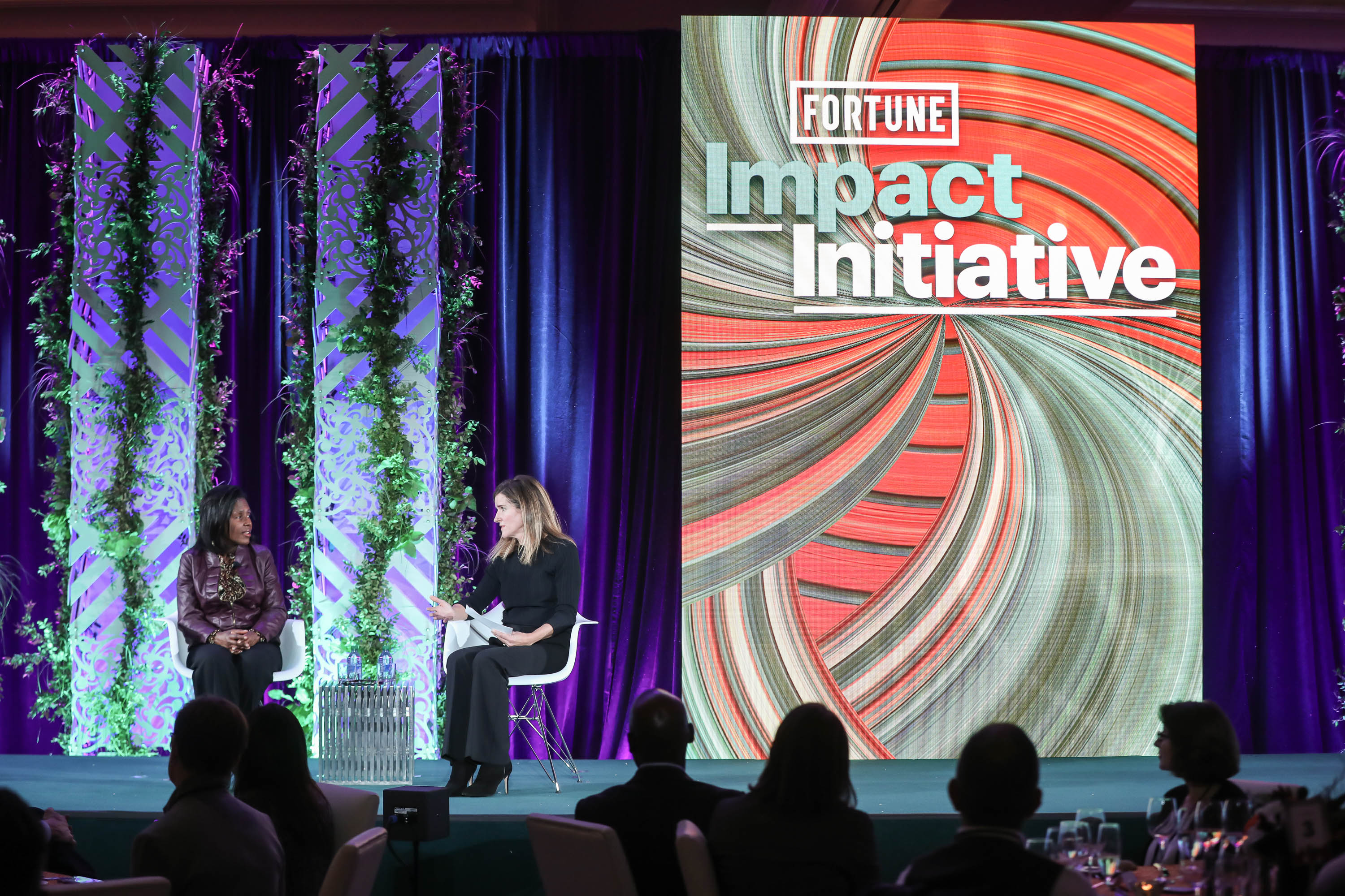 Lynn Perry Wooten, president of Simmons University, speaks at Fortune Impact Initiative in Atlanta, Ga. on Nov. 29, 2022.