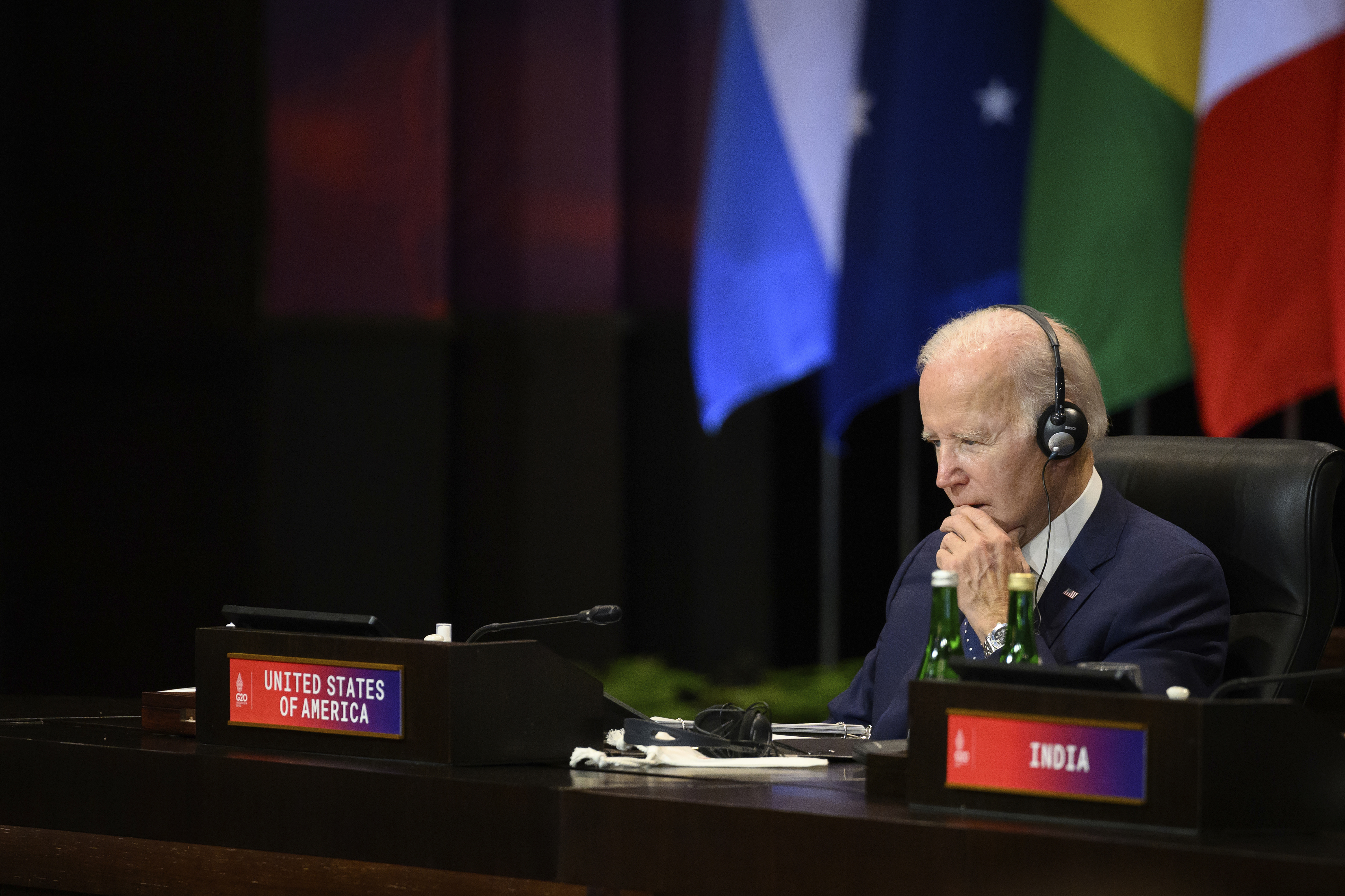 U.S. President Joe Biden attends a working session on food and energy security during the G20 Summit in Nusa Dua, Bali, Indonesia, Nov. 15, 2022.