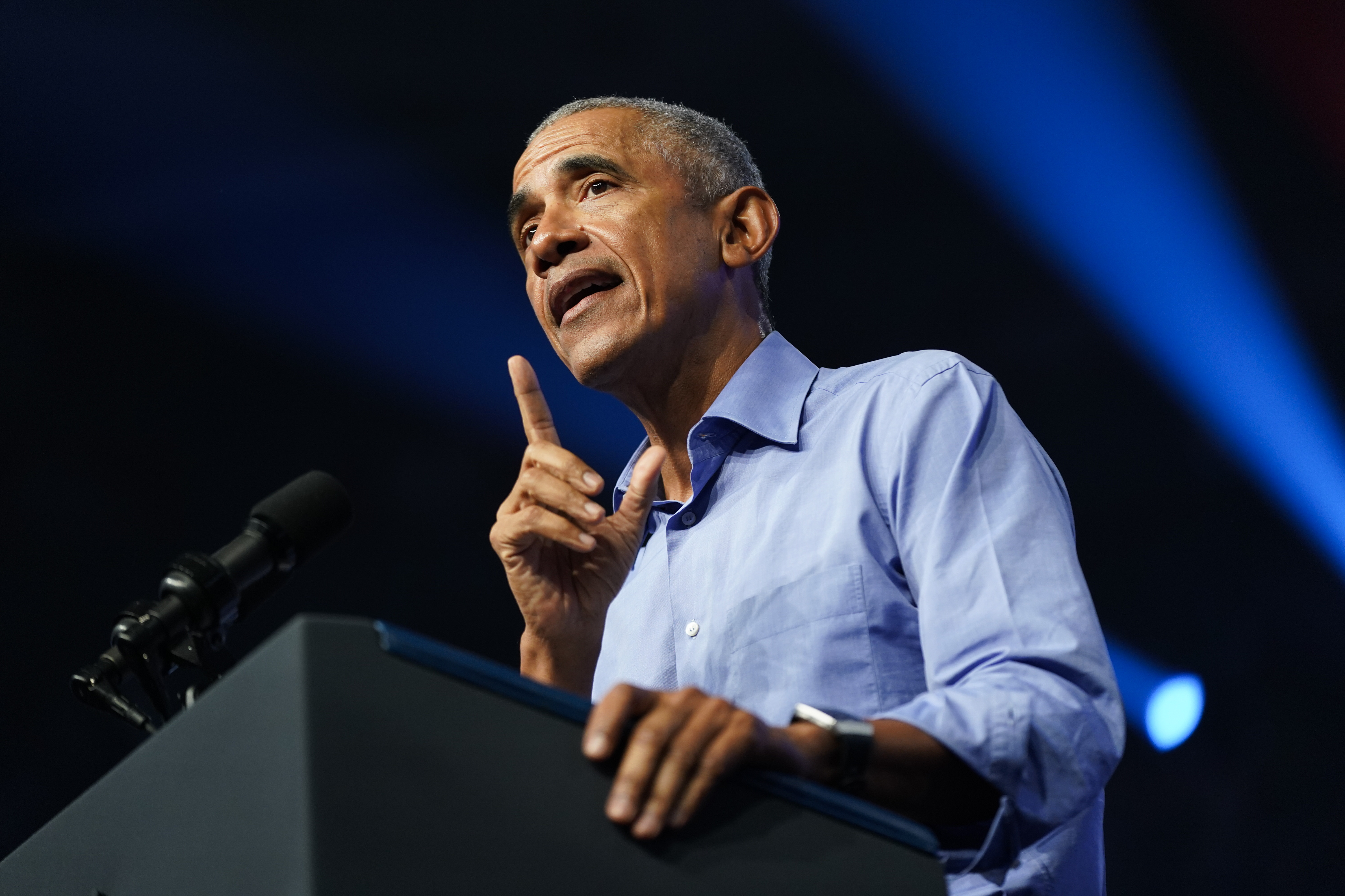 Former President Barack Obama speaks at a campaign rally Nov. 5, 2022, in Philadelphia.