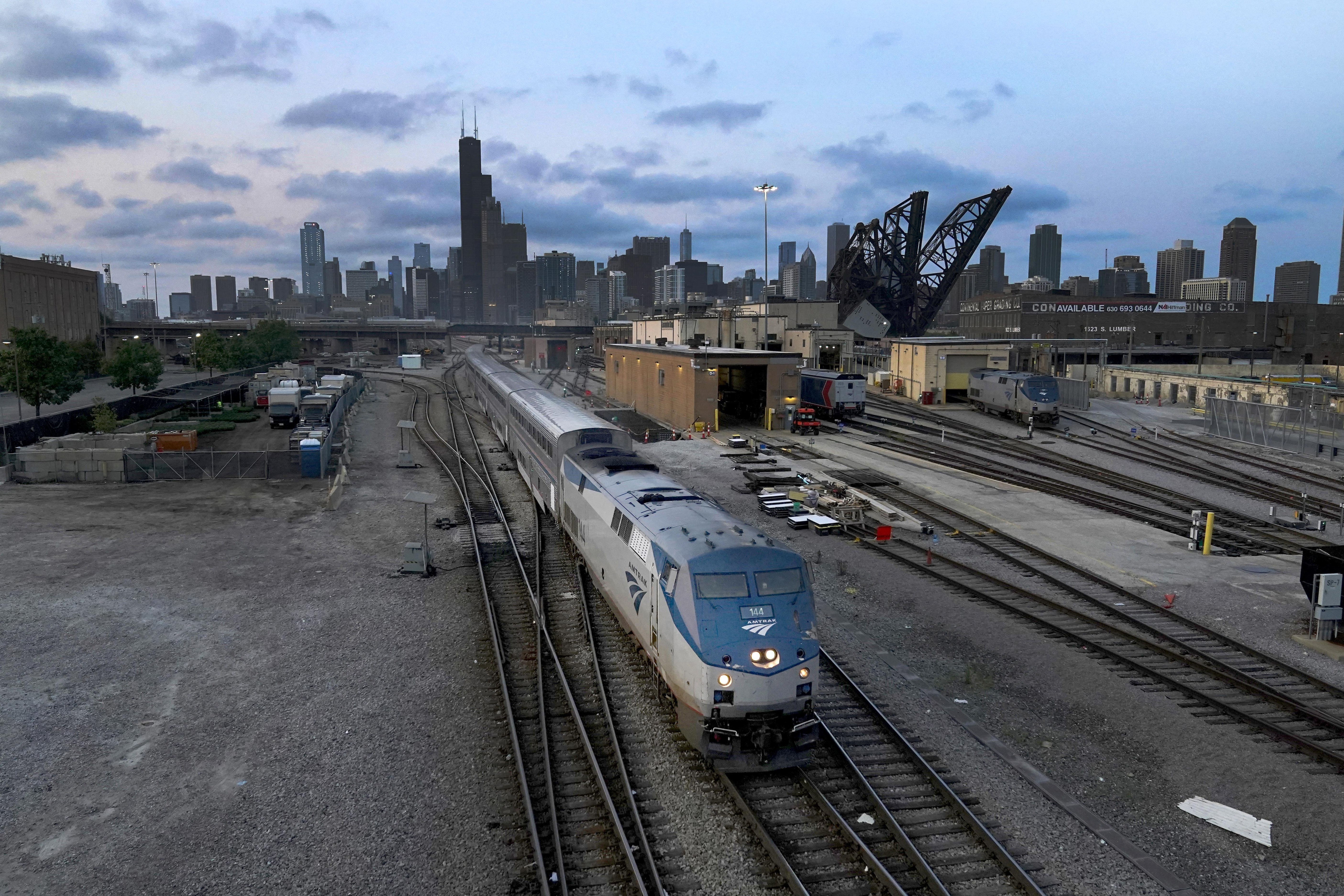 An Amtrak passenger train