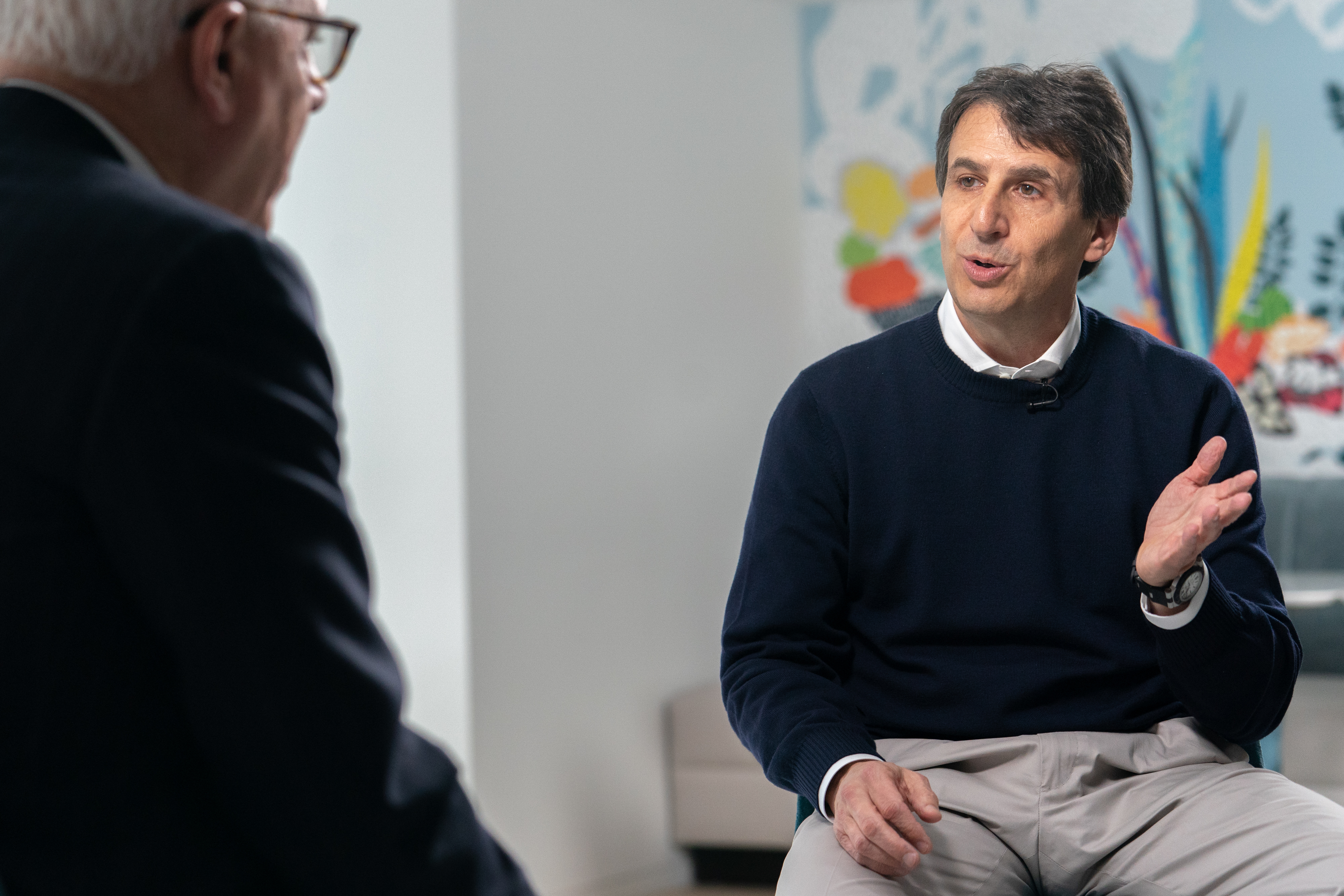 Marc Rowan, chief executive officer of Apollo Global Management LLC, speaks during an interview on an episode of Bloomberg Wealth with David Rubenstein.