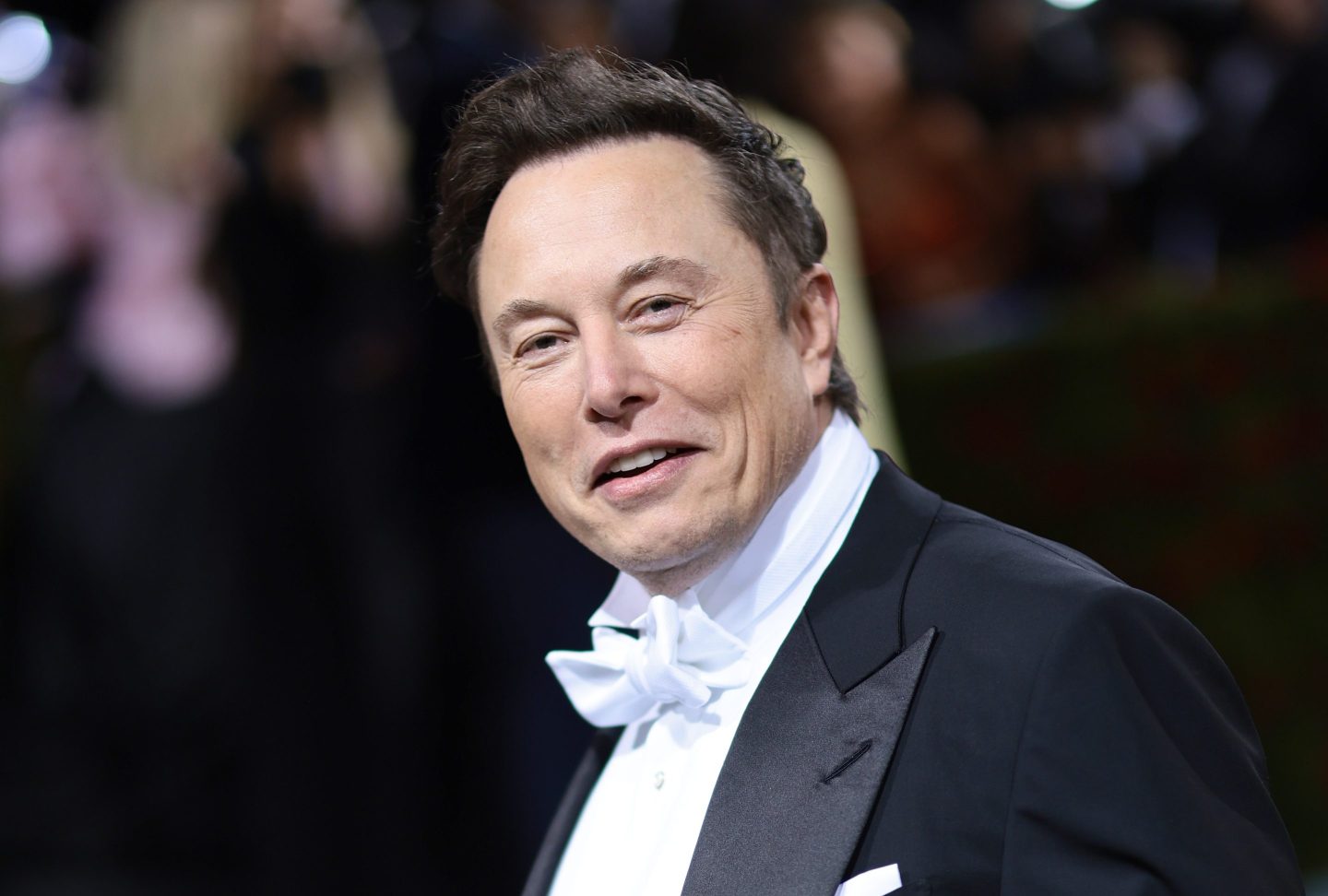 Elon Musk wearing a tuxedo at the Met Gala