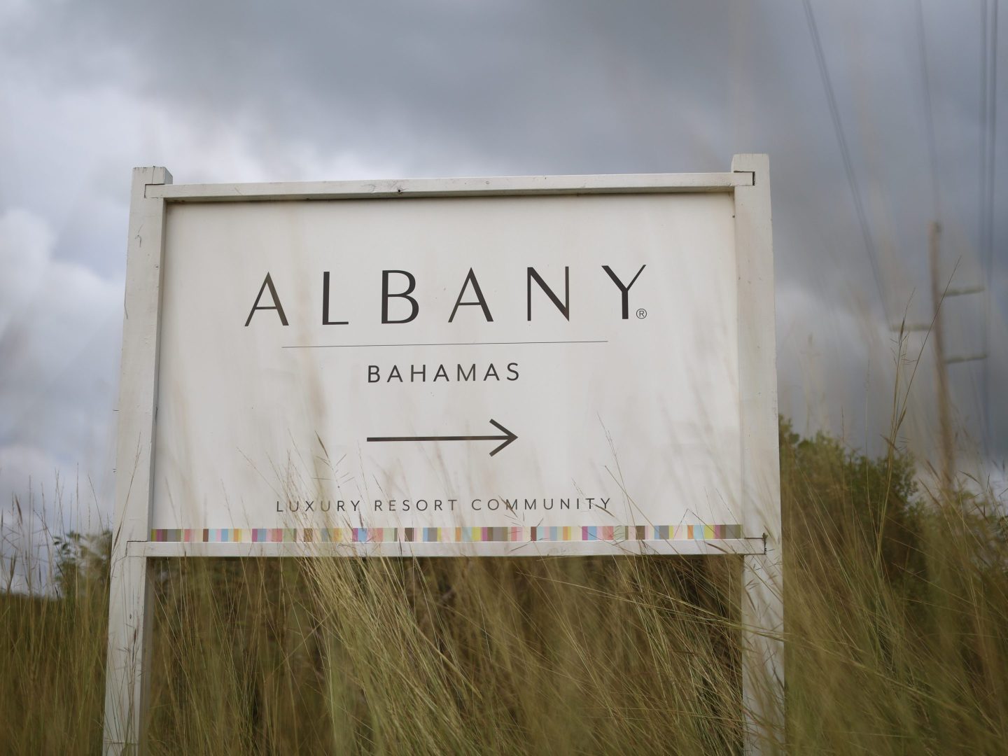 A sign for the Albany Bahamas resort