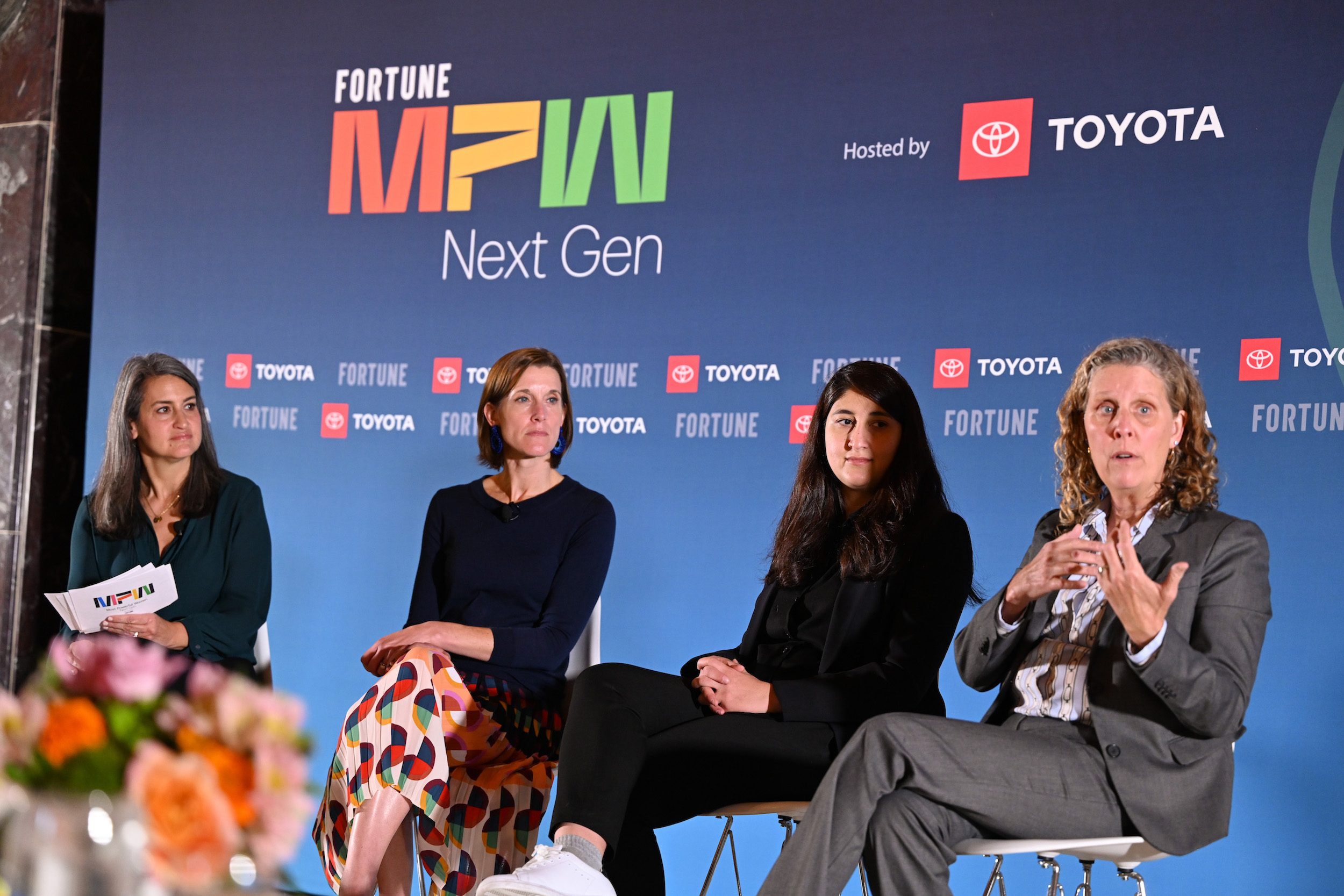 Executives discuss how they are leading transformation in their organizations and in industry, and how they plan to keep pushing for more innovation even in the face of a tighter economy at Fortune's Most Powerful Women Next Gen summit in San Diego on Nov. 16, 2022.