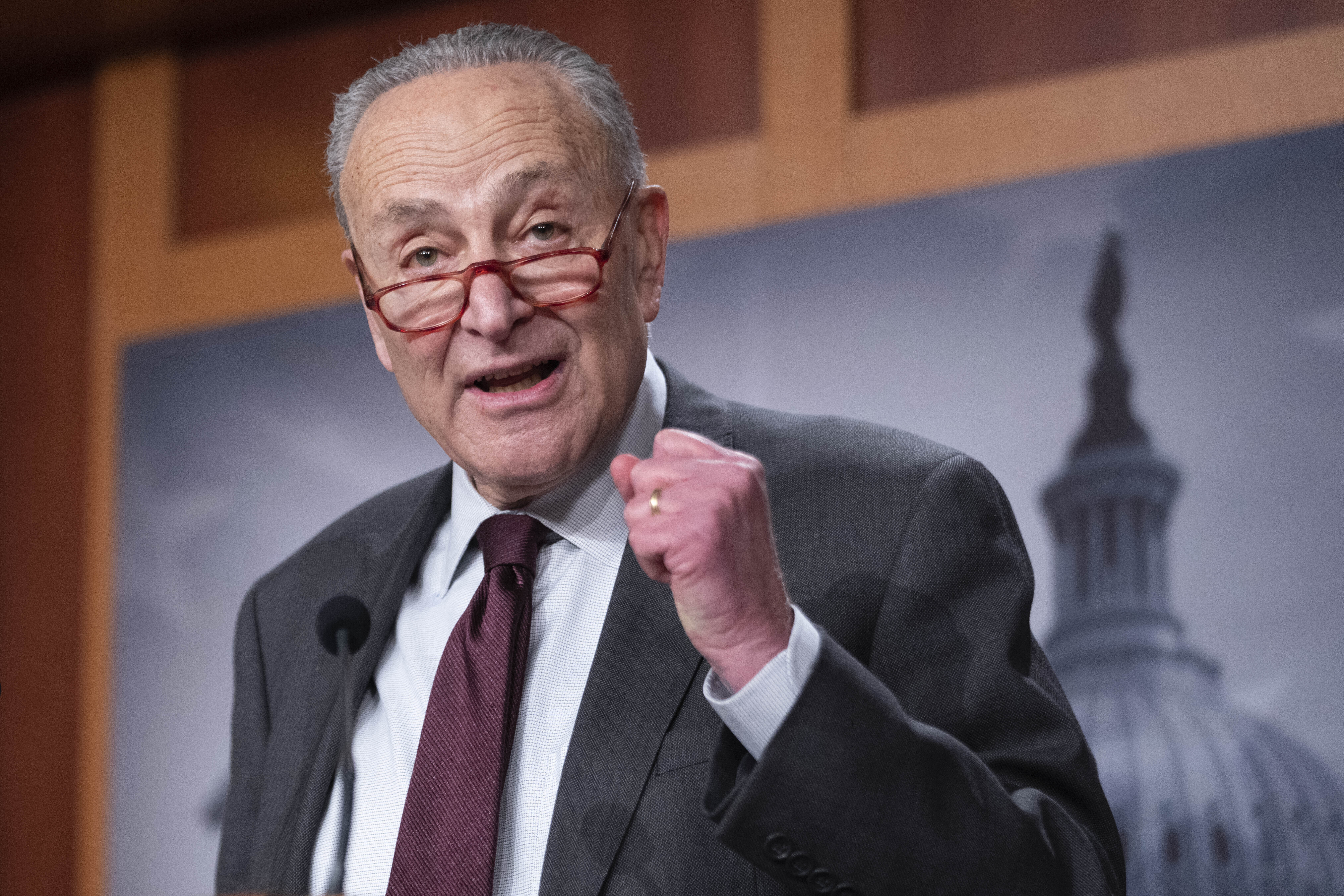Senate Majority Leader Chuck Schumer of N.Y., speaks during a news conference on Dec. 22, 2022, after the passing of the omnibus on Capitol Hill in Washington.