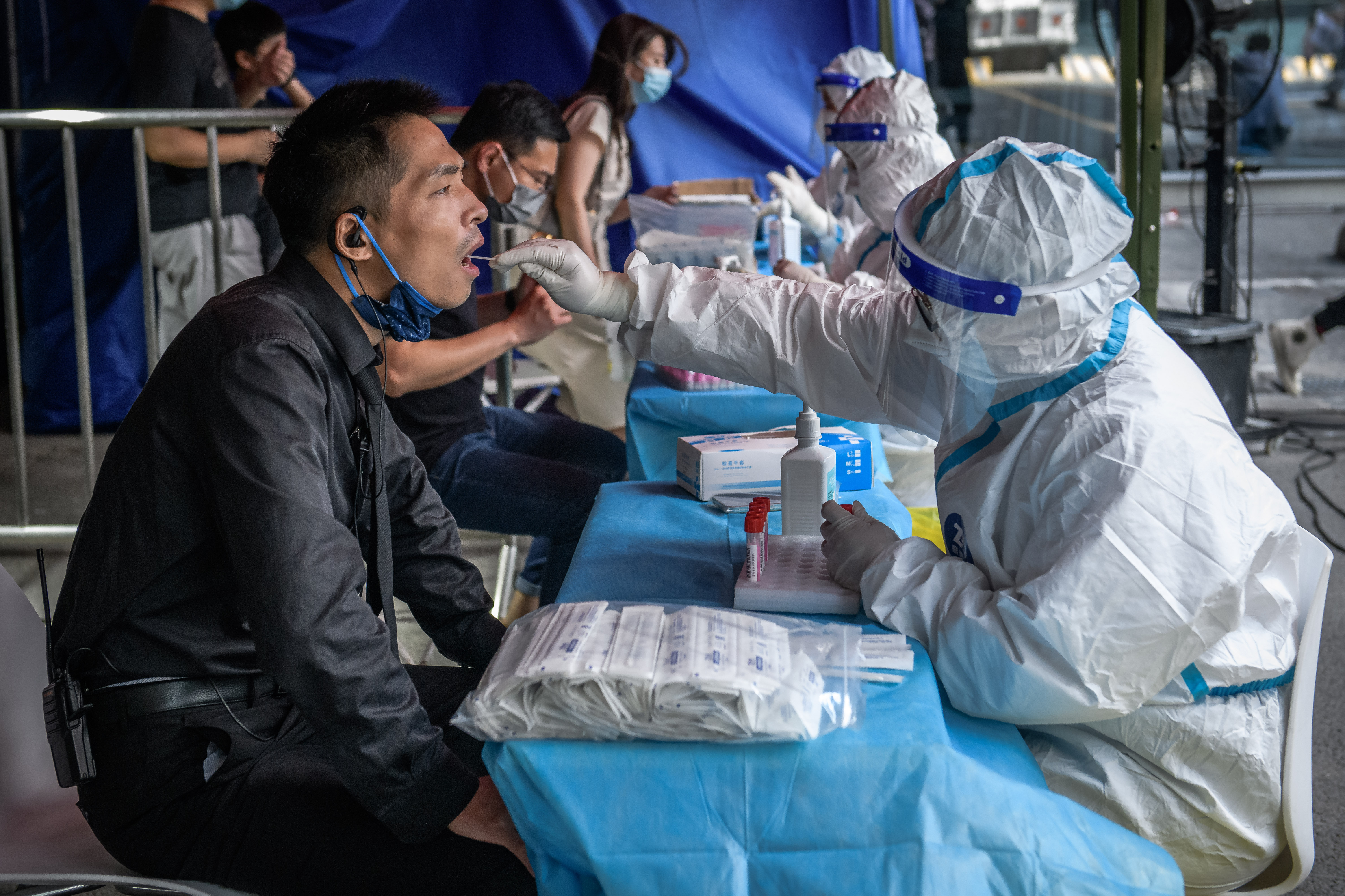 A COVID testing site in Shenzhen, China, earlier this year.