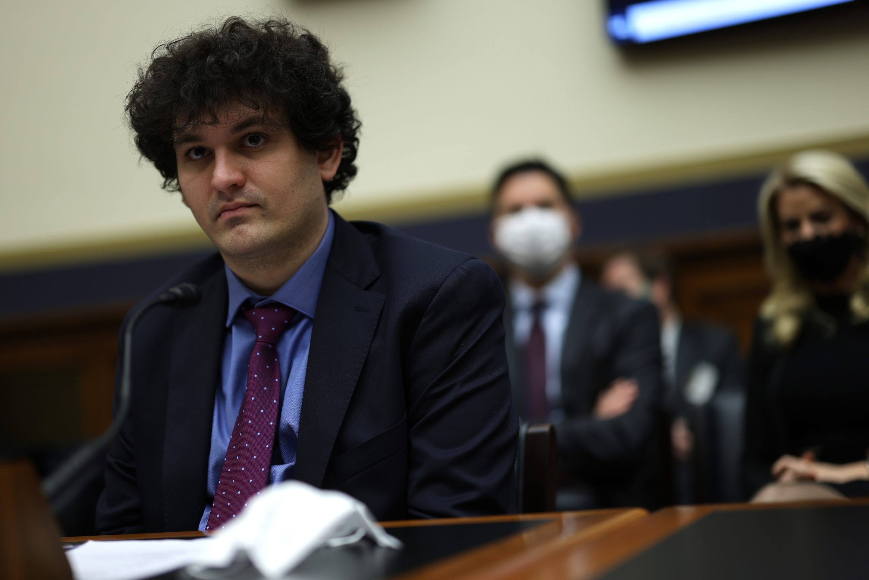 Sam Bankman-Fried testifies during a hearing before the House Financial Services Committee on Capitol Hill on Dec. 8, 2021.