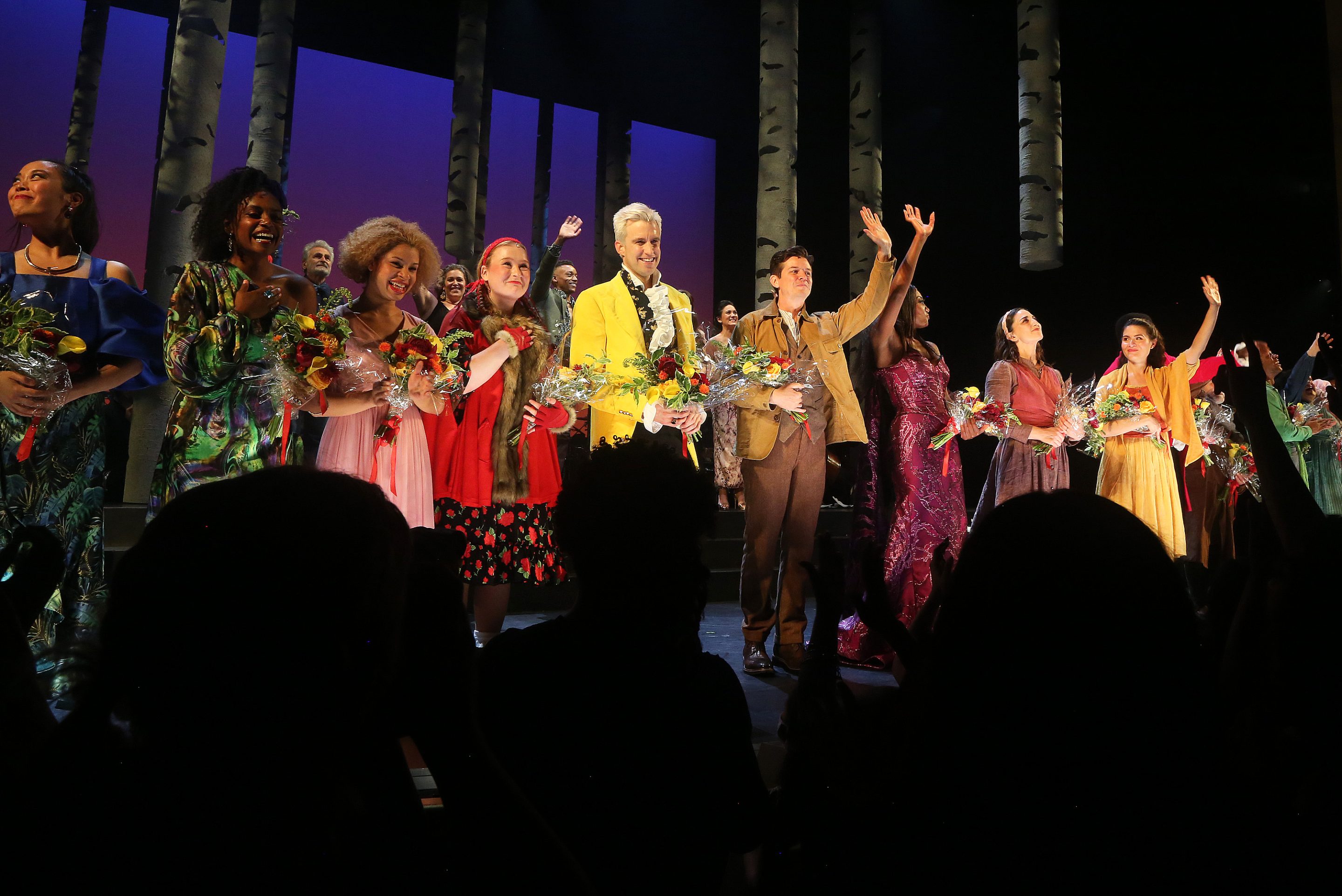 Photo of the opening night curtain call for "Into the Woods" on Broadway
