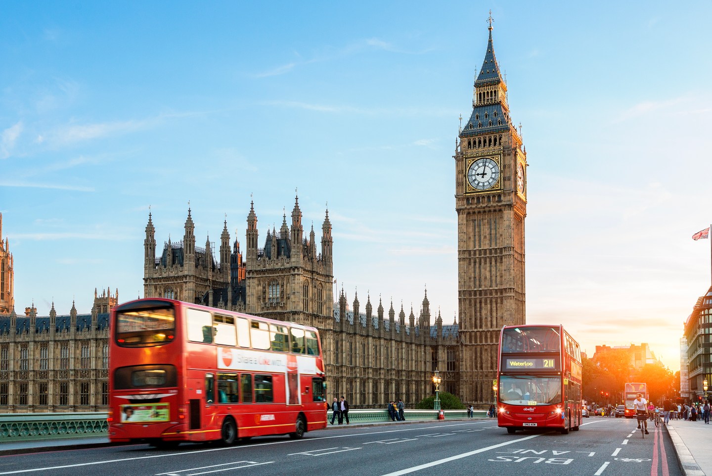 The famous Big Ben clock in London.