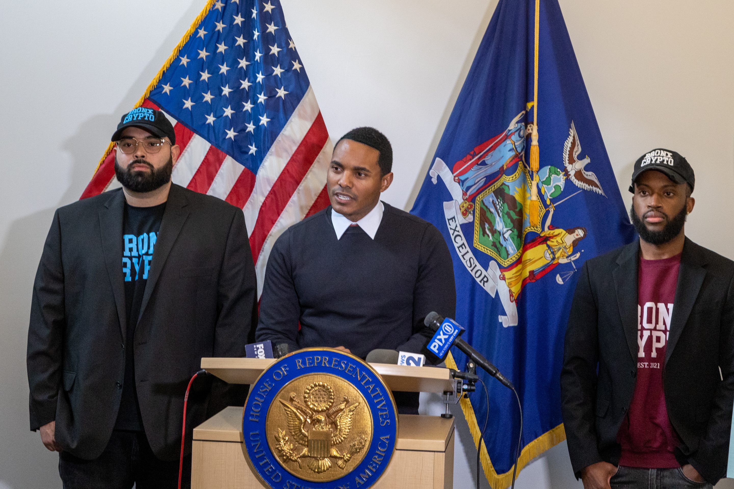 U.S. Rep. Ritchie Torres at a Monday press conference in his Bronx office.