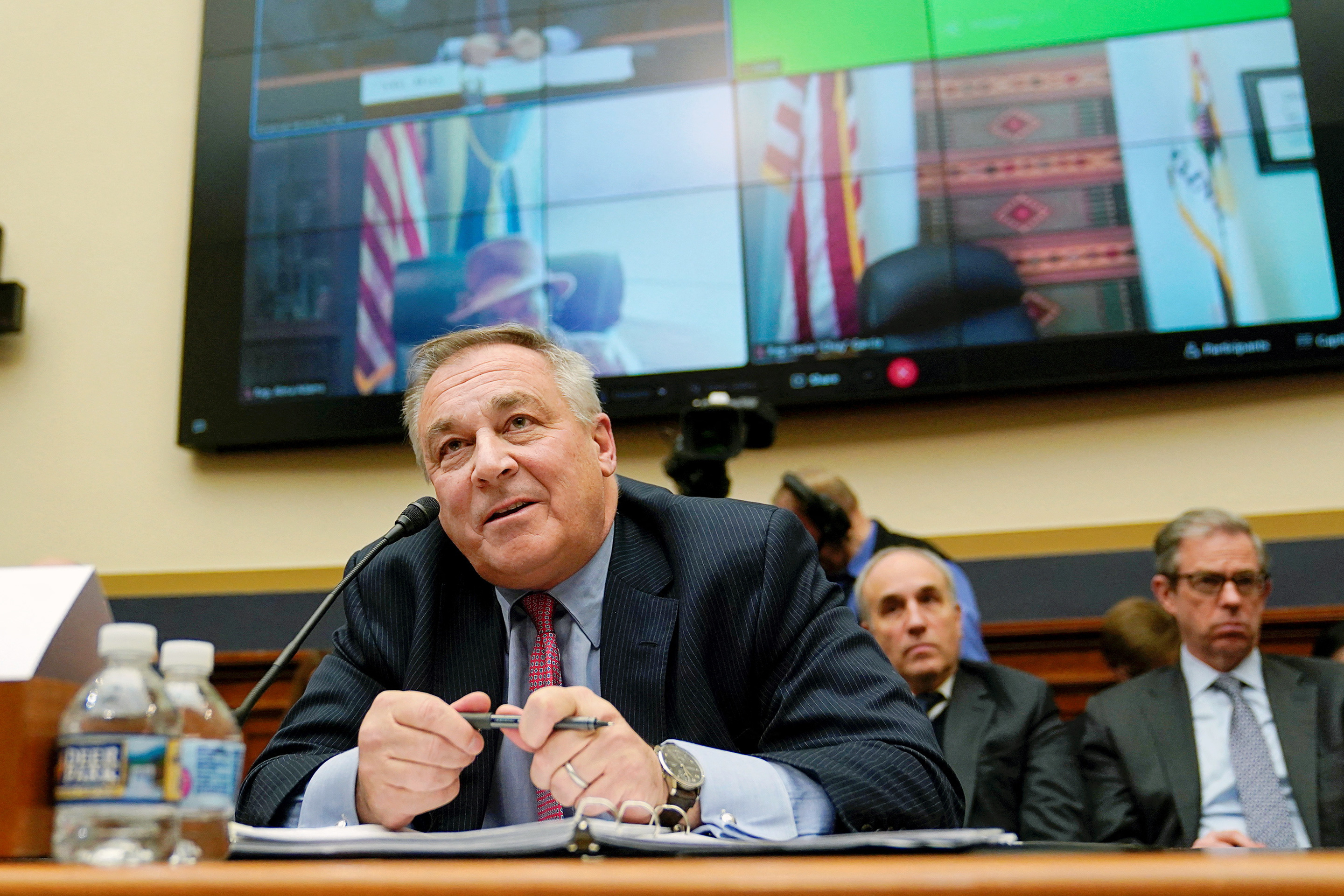 FTX Group CEO John J. Ray III speaks at a U.S. House Financial Services Committee hearing investigating the collapse of the now-bankrupt crypto exchange FTX after the arrest of FTX founder Sam Bankman-Fried, on December 13, 2022.