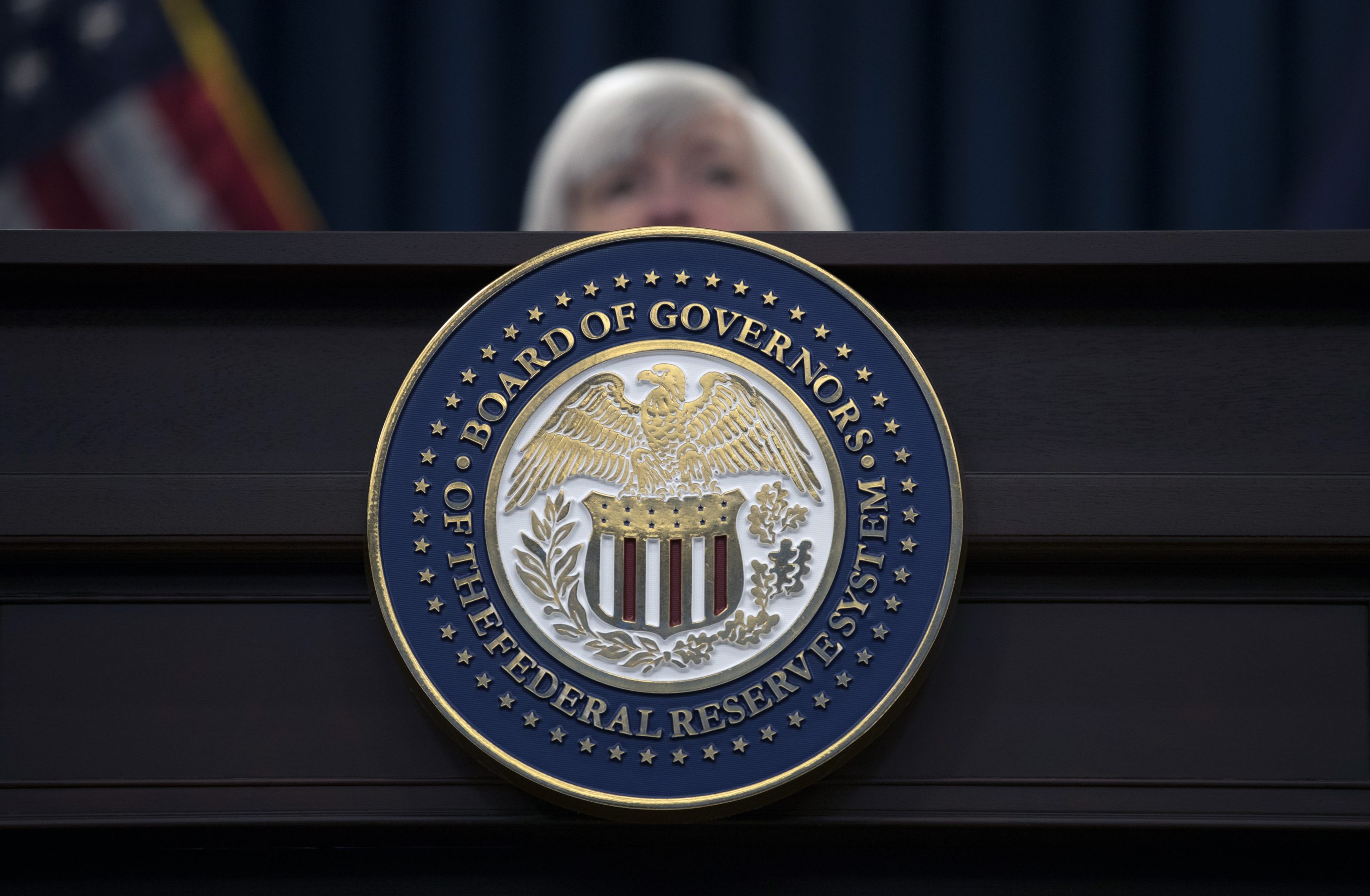 The seal of the Board of Governors of the United States Federal Reserve System.