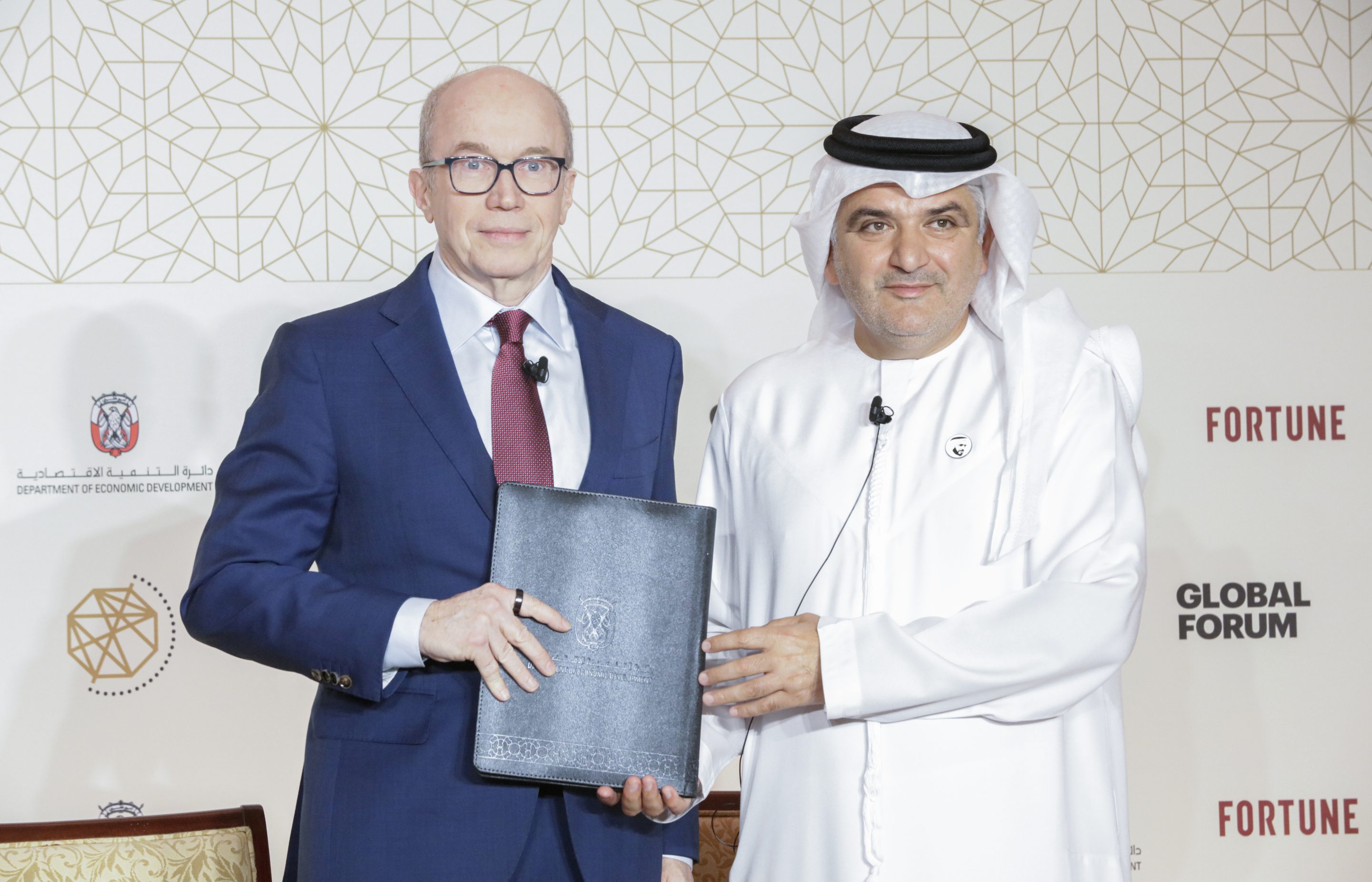 Alan Murray, chief executive officer of Fortune, and His Excellency Rashed al Blooshi, Undersecretary of the Abu Dhabi Department of Economic Development