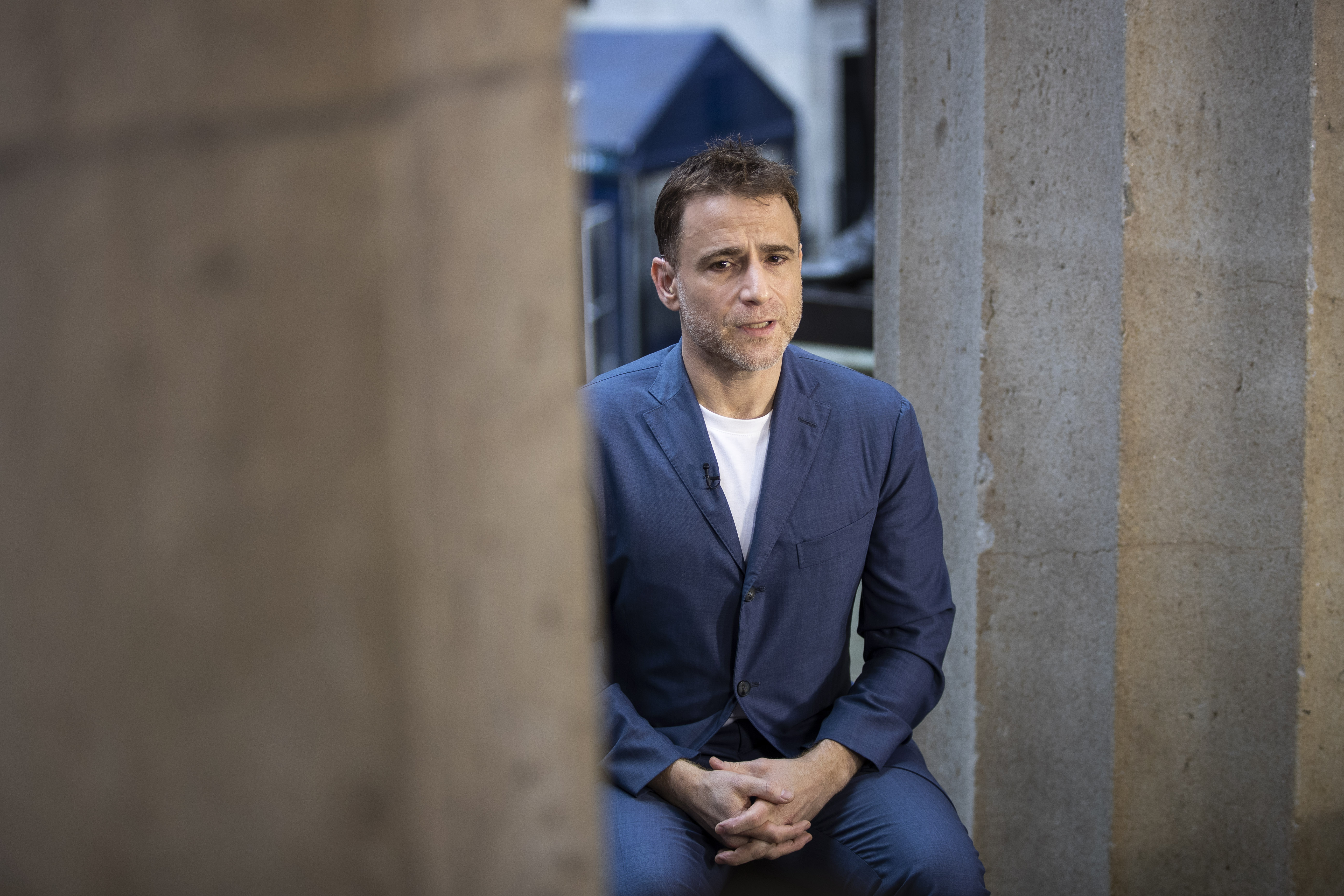 Stewart Butterfield, cofounder and CEO of Slack, outside the New York Stock Exchange on June 20, 2019.