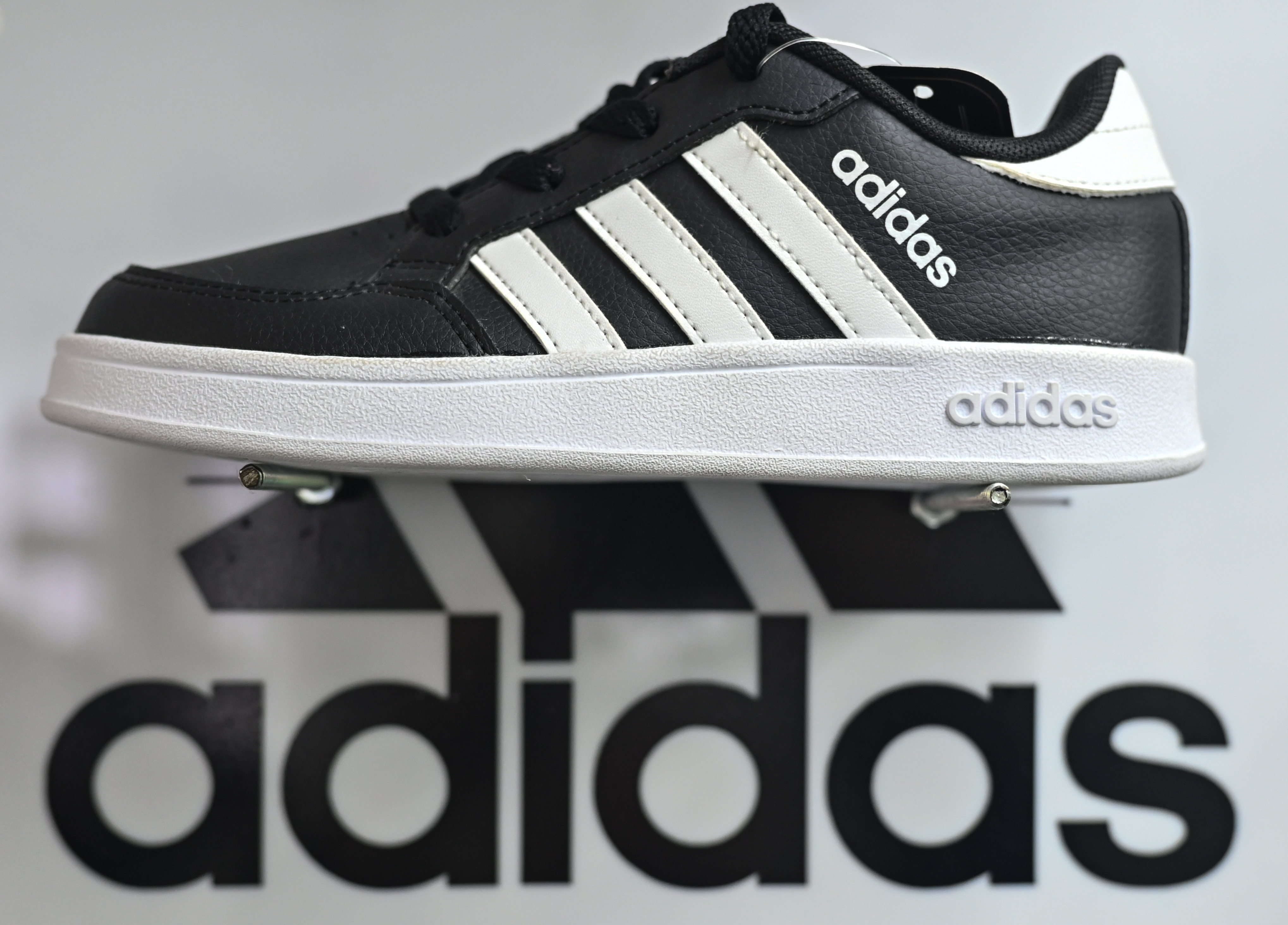 Adidas shoes seen on a on a store shelf in San Cristobal de las Casas in Jan. 2022.