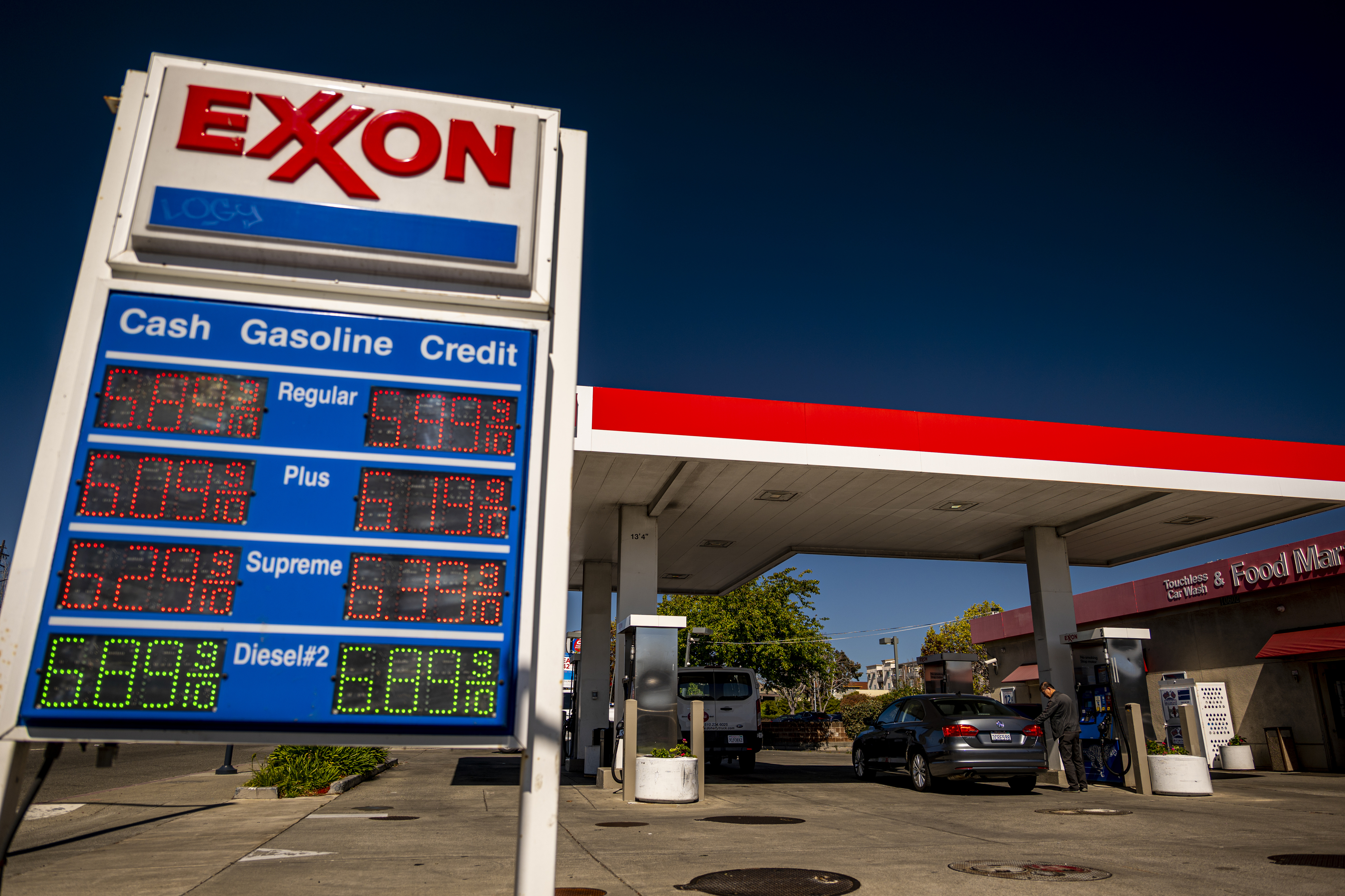 An ExxonMobil gas station in Berkeley, Calif.