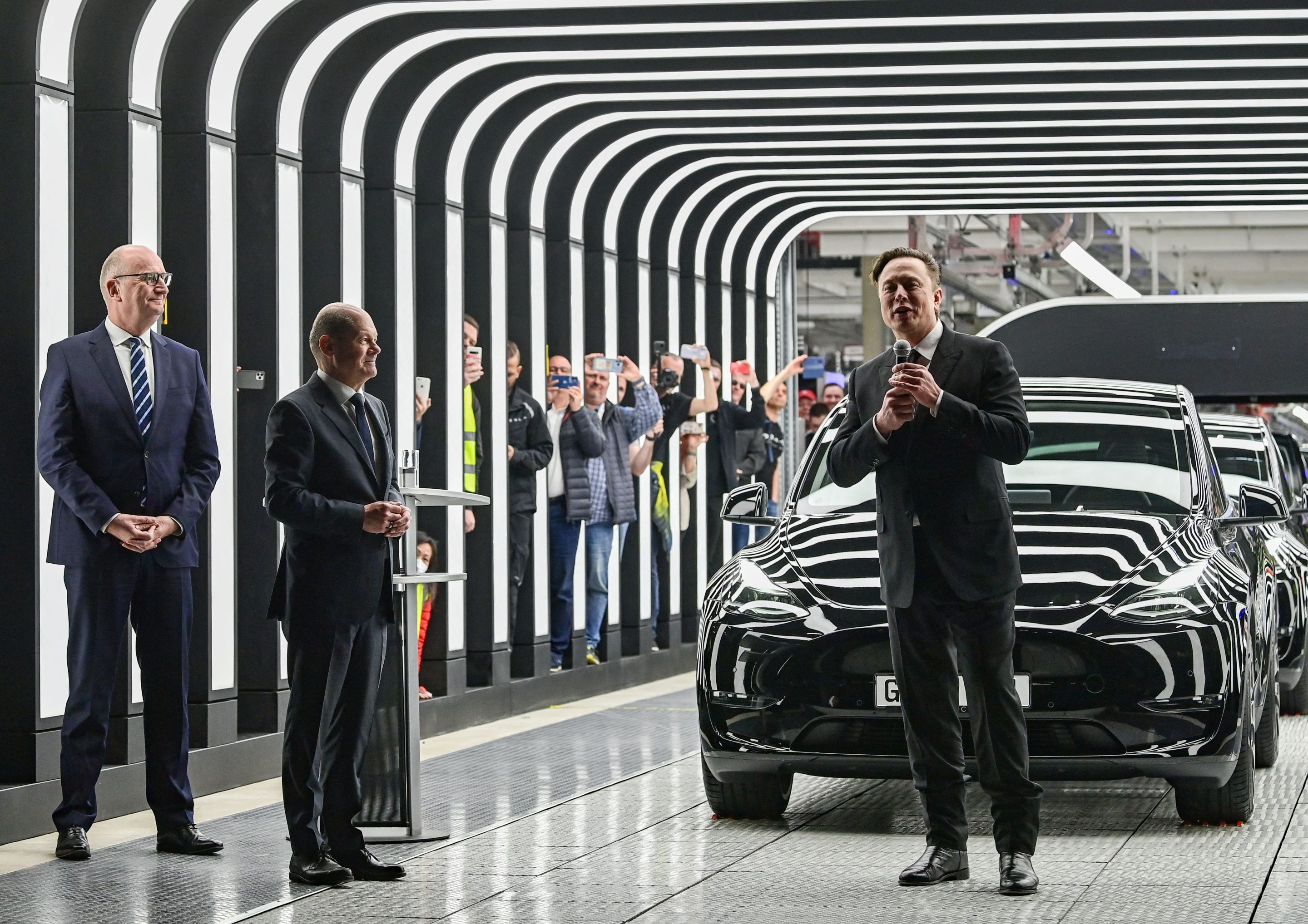 Tesla CEO Elon Musk at Berlin's Gigafactory'