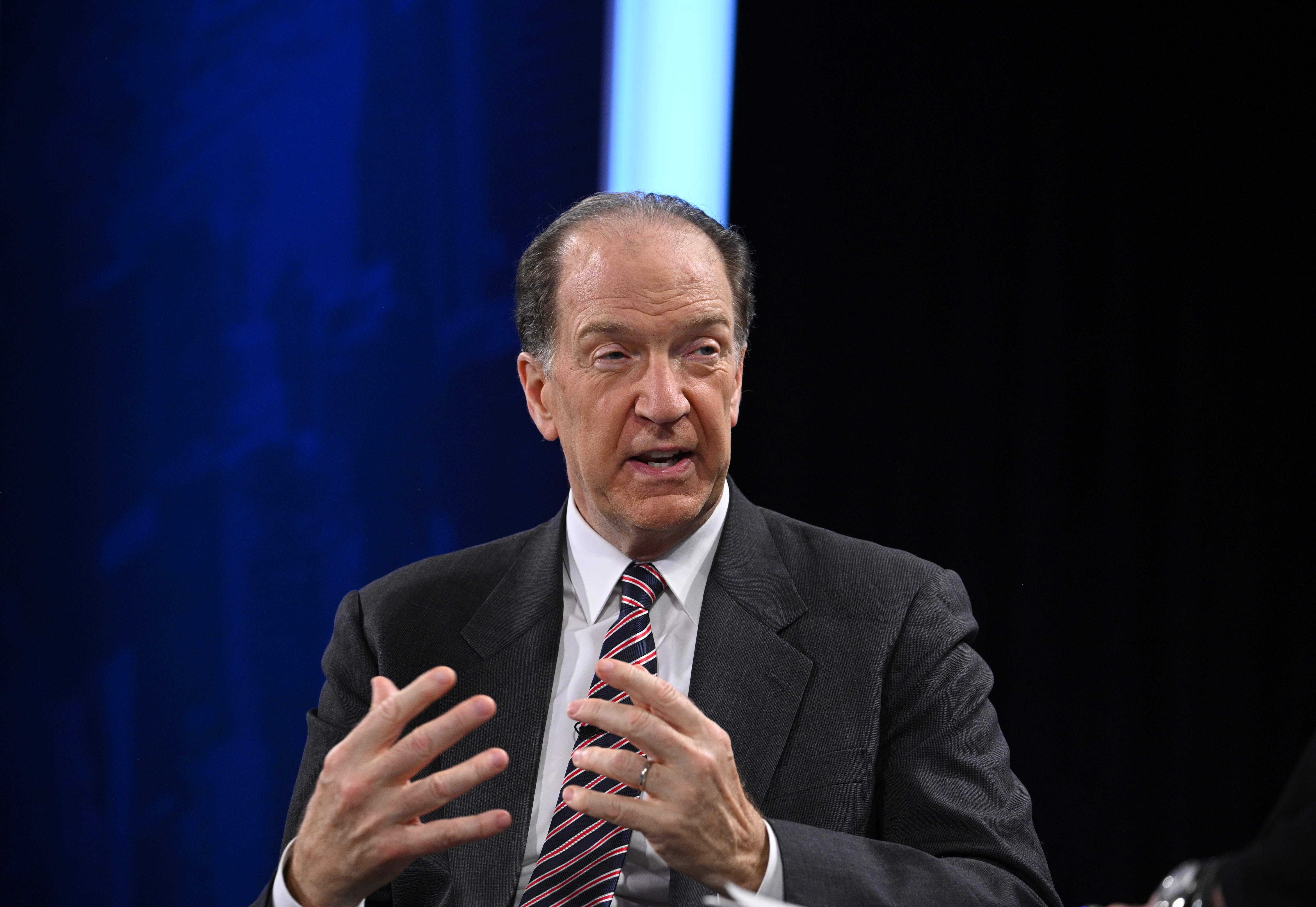 World Bank President David Malpass speaking at a 2022 summit.