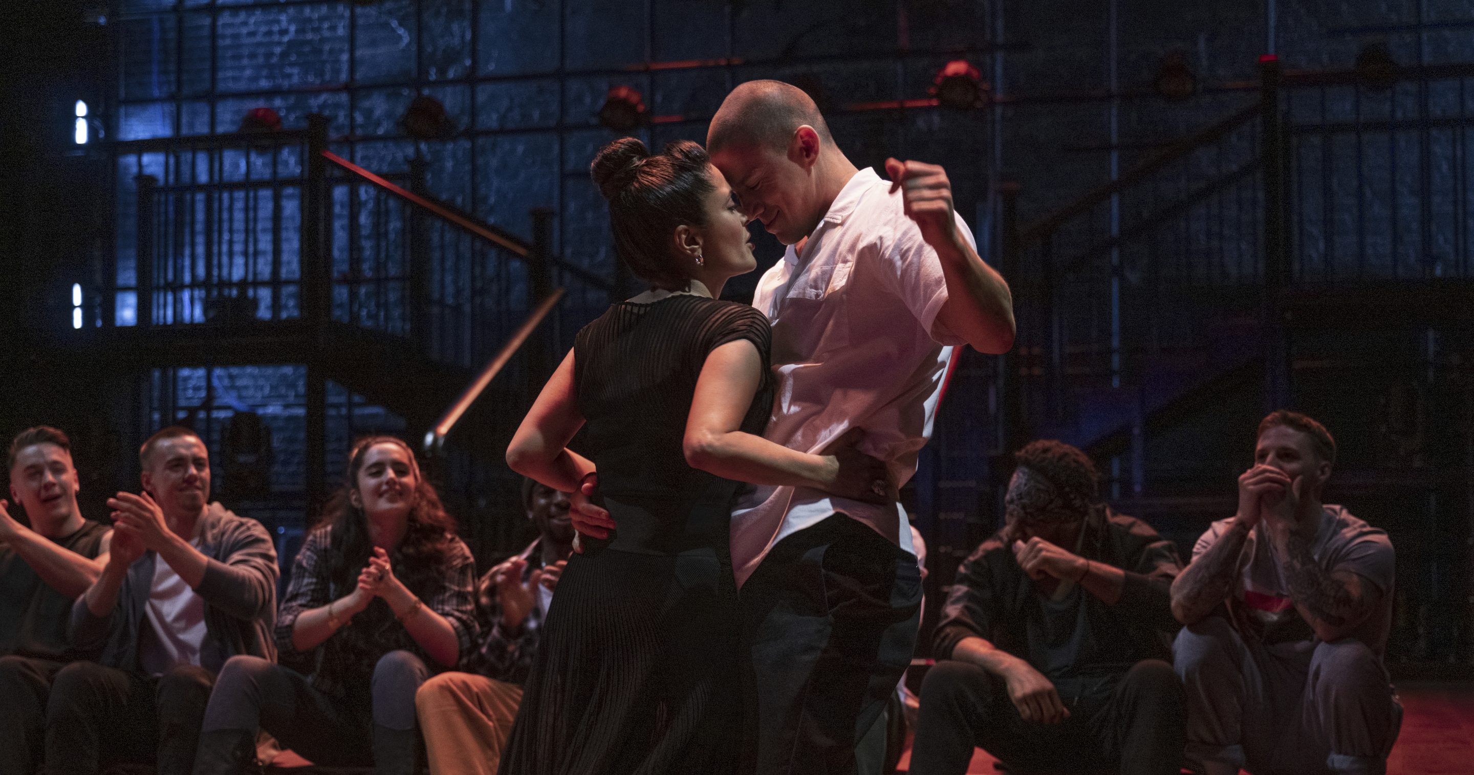 Salma Hayek, left, and Channing Tatum in a scene from "Magic Mike's Last Dance."